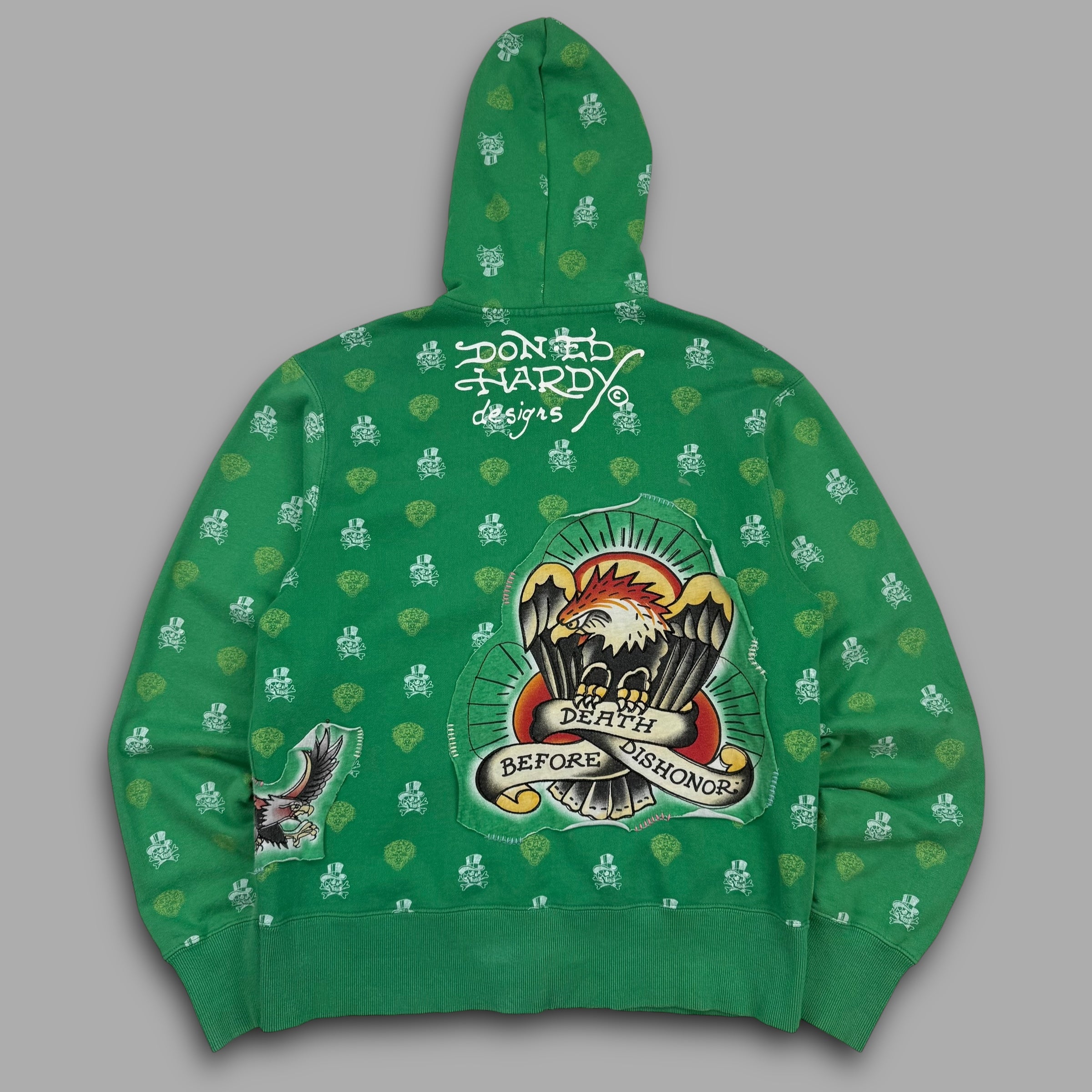 Ed hardy 2000's graphic monogram hoodie (M)