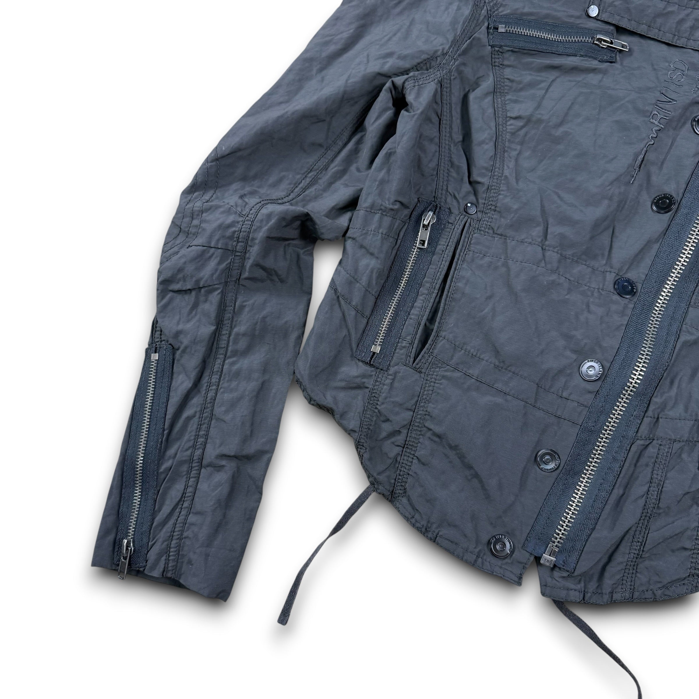 River island 2000's asymmetrical zip fitted nylon jacket (S) wms