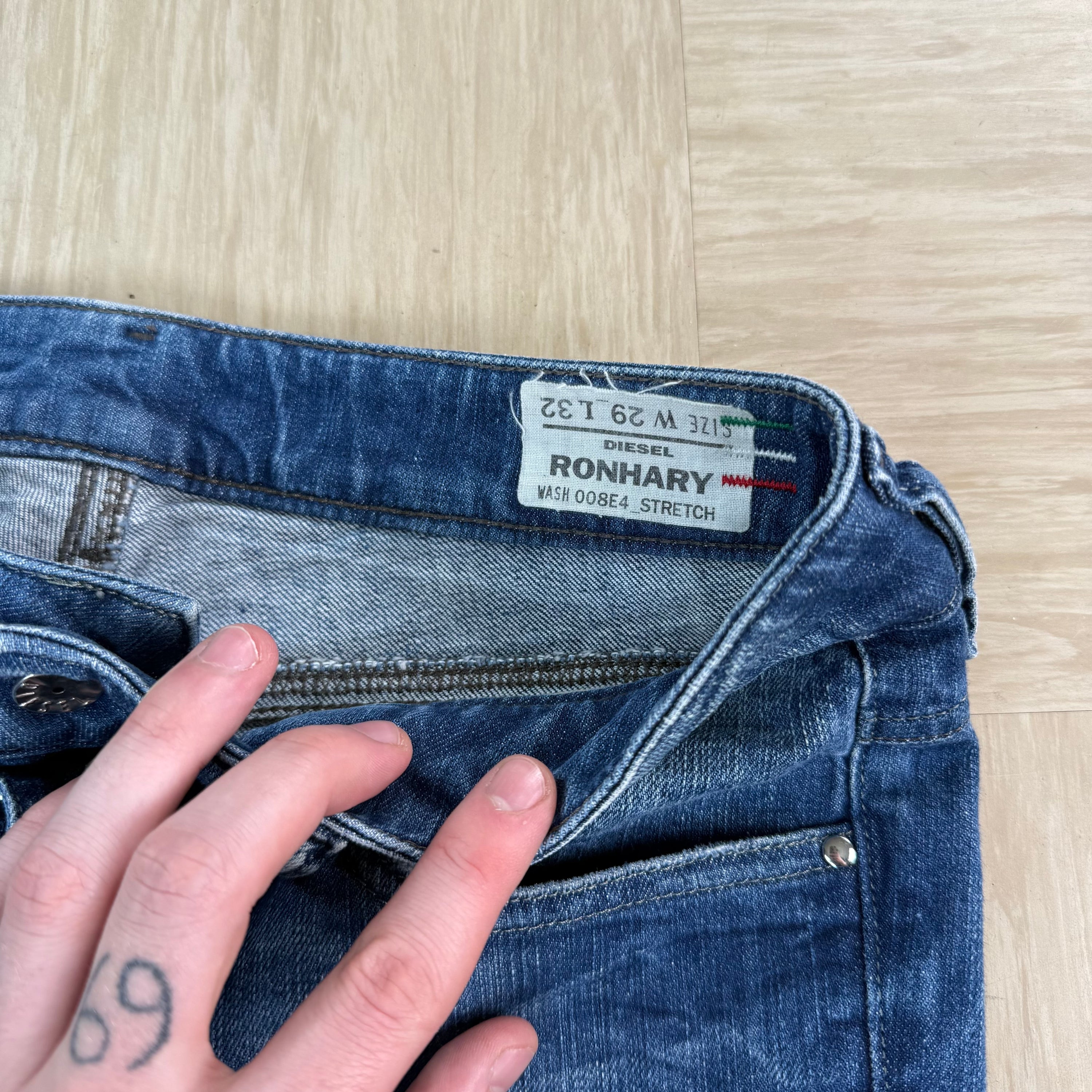 Diesel 2000's fitted washed denim ronhary bootcut jeans (S)