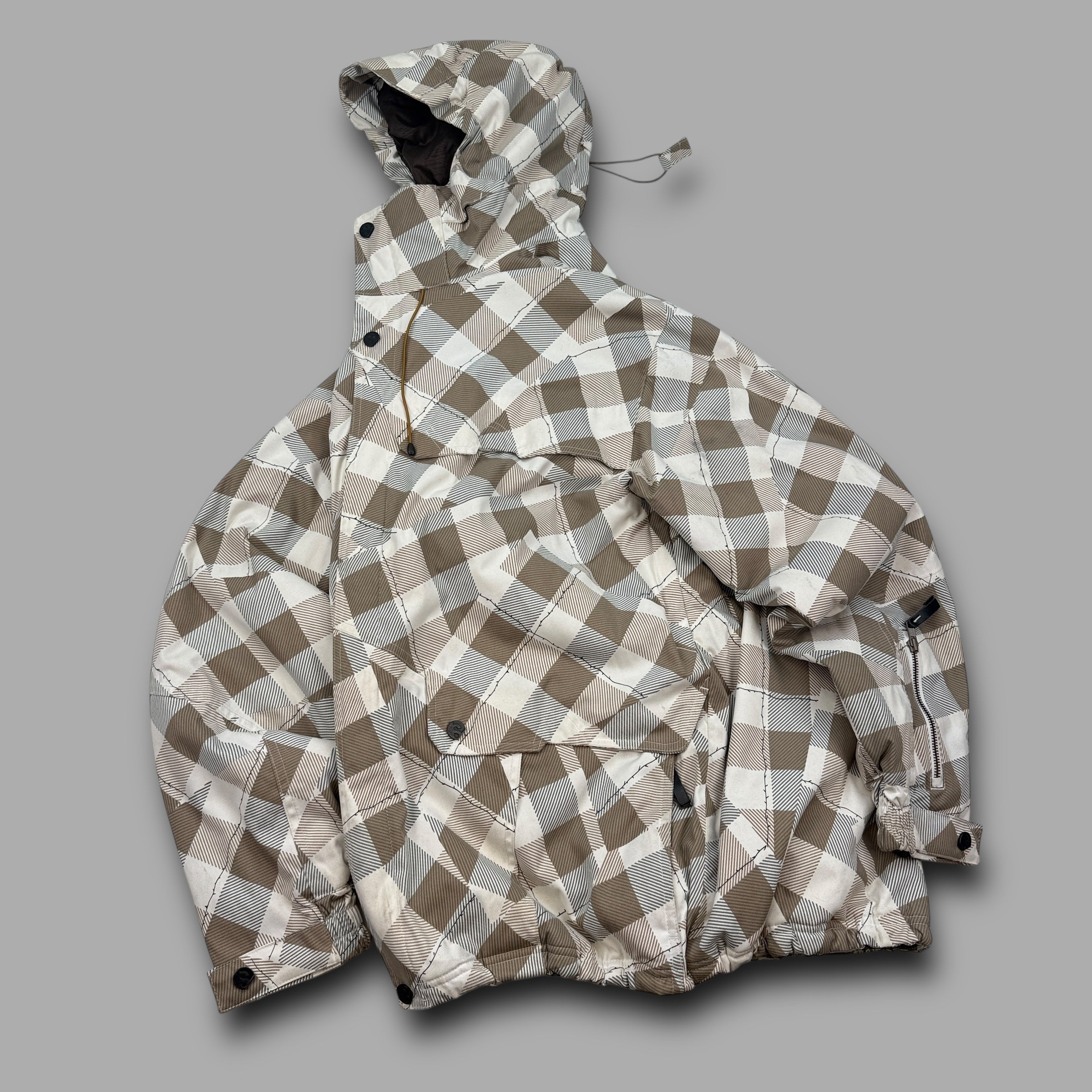 Salomon 2009 technical vented plaid clima-pro softshell ski jacket (L)