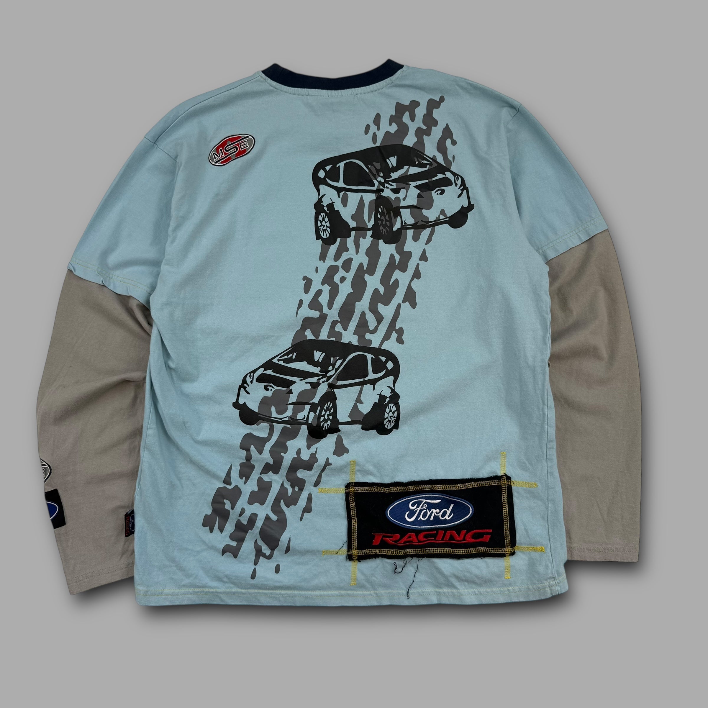 Ford racing 2000's graphic pullover two-tone long sleeve (XL)