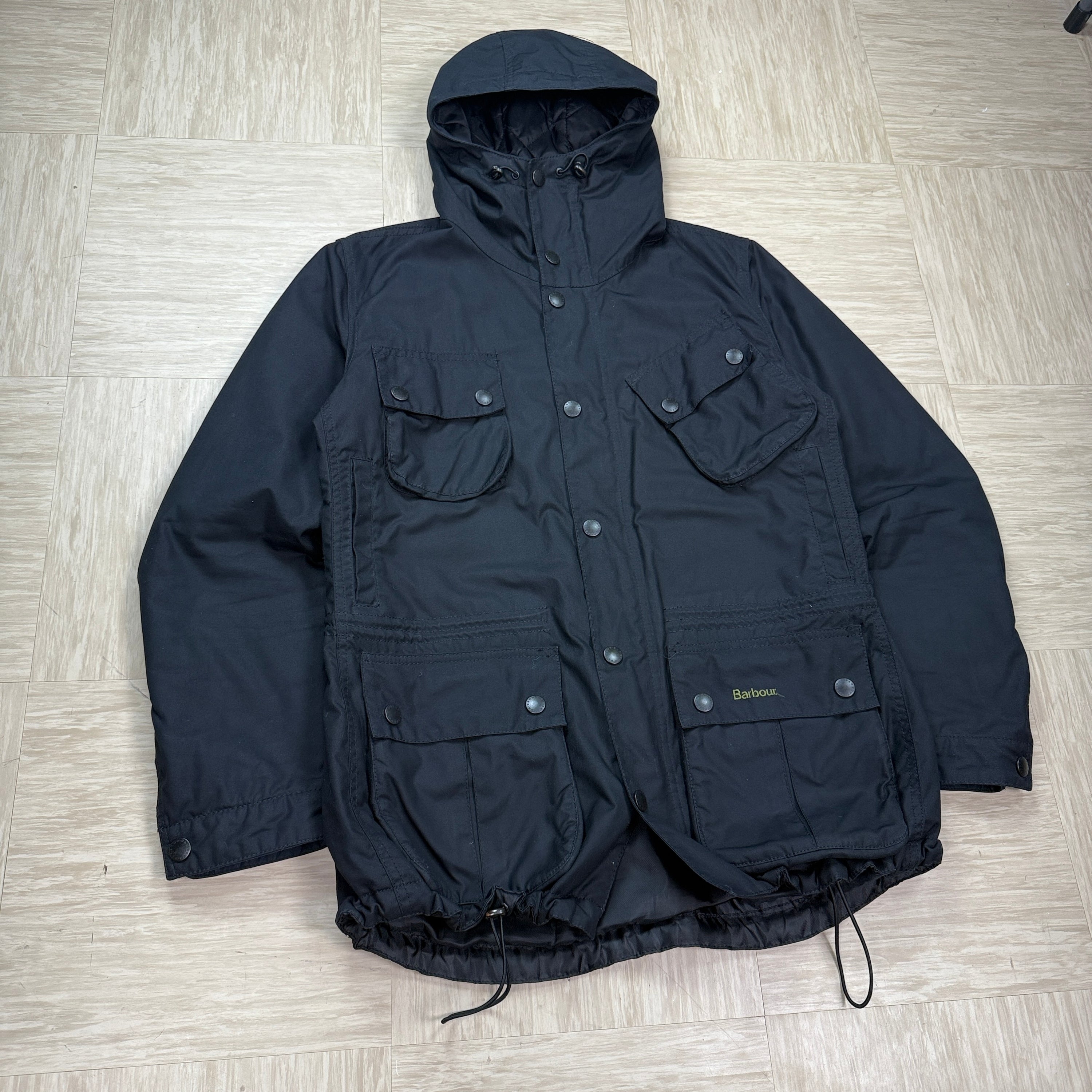 Barbour 2000's technical multi-pocket ninja hood parka jacket (M)