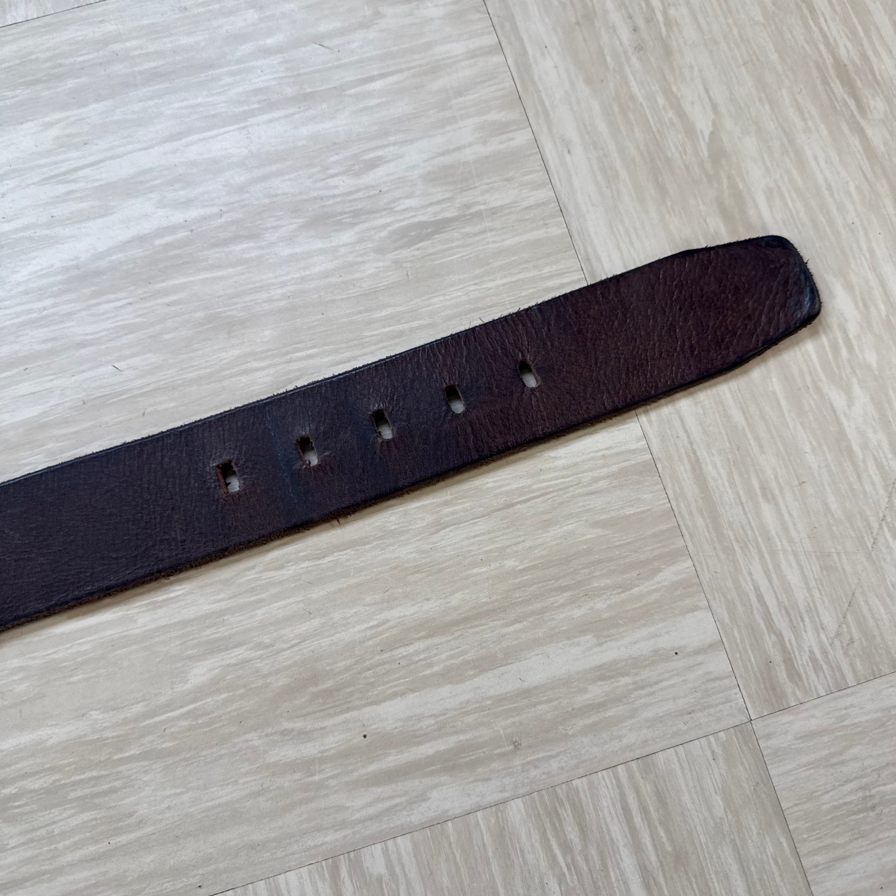 Diesel 2000's big spellout buckle wide leather belt (OS)