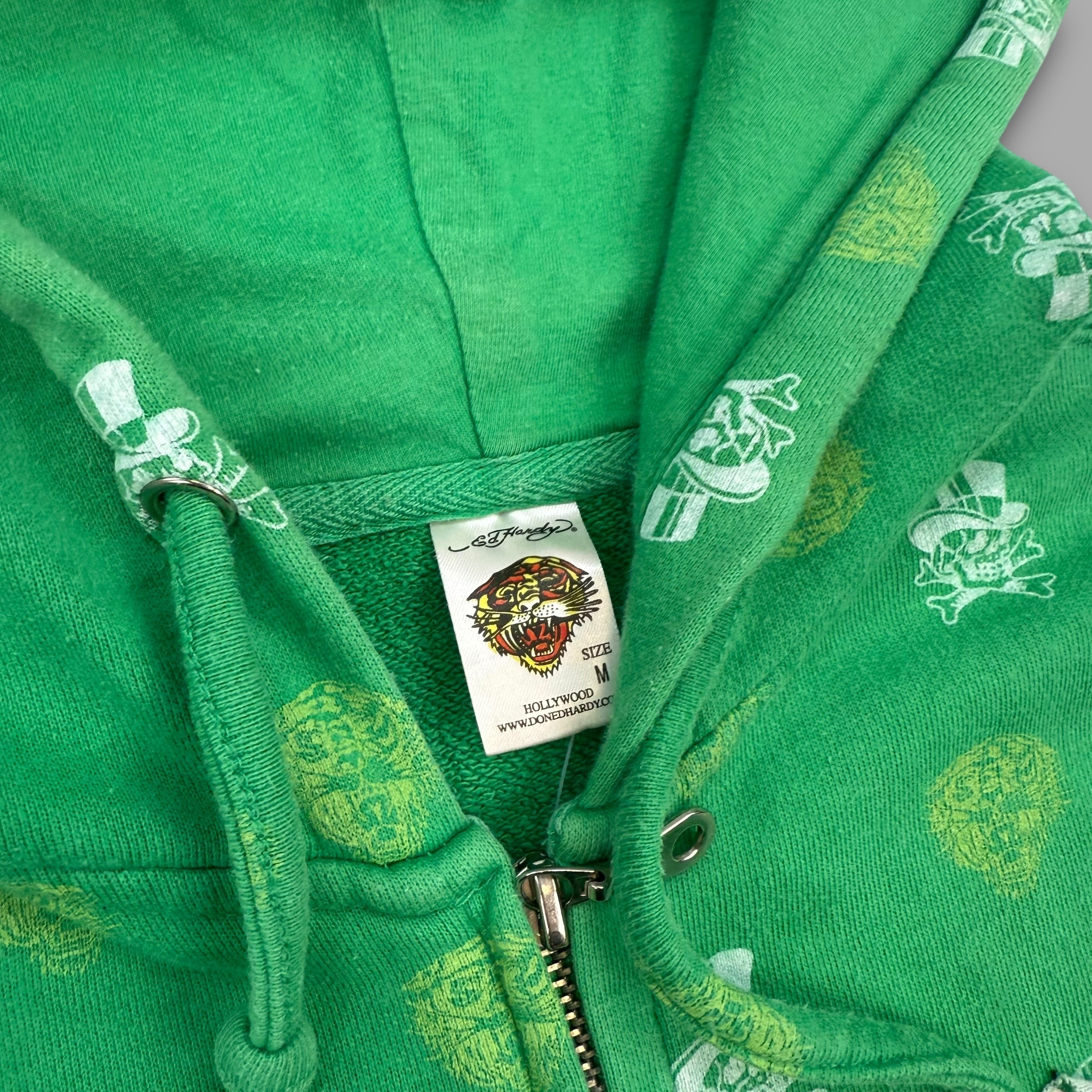 Ed hardy 2000's graphic monogram hoodie (M)