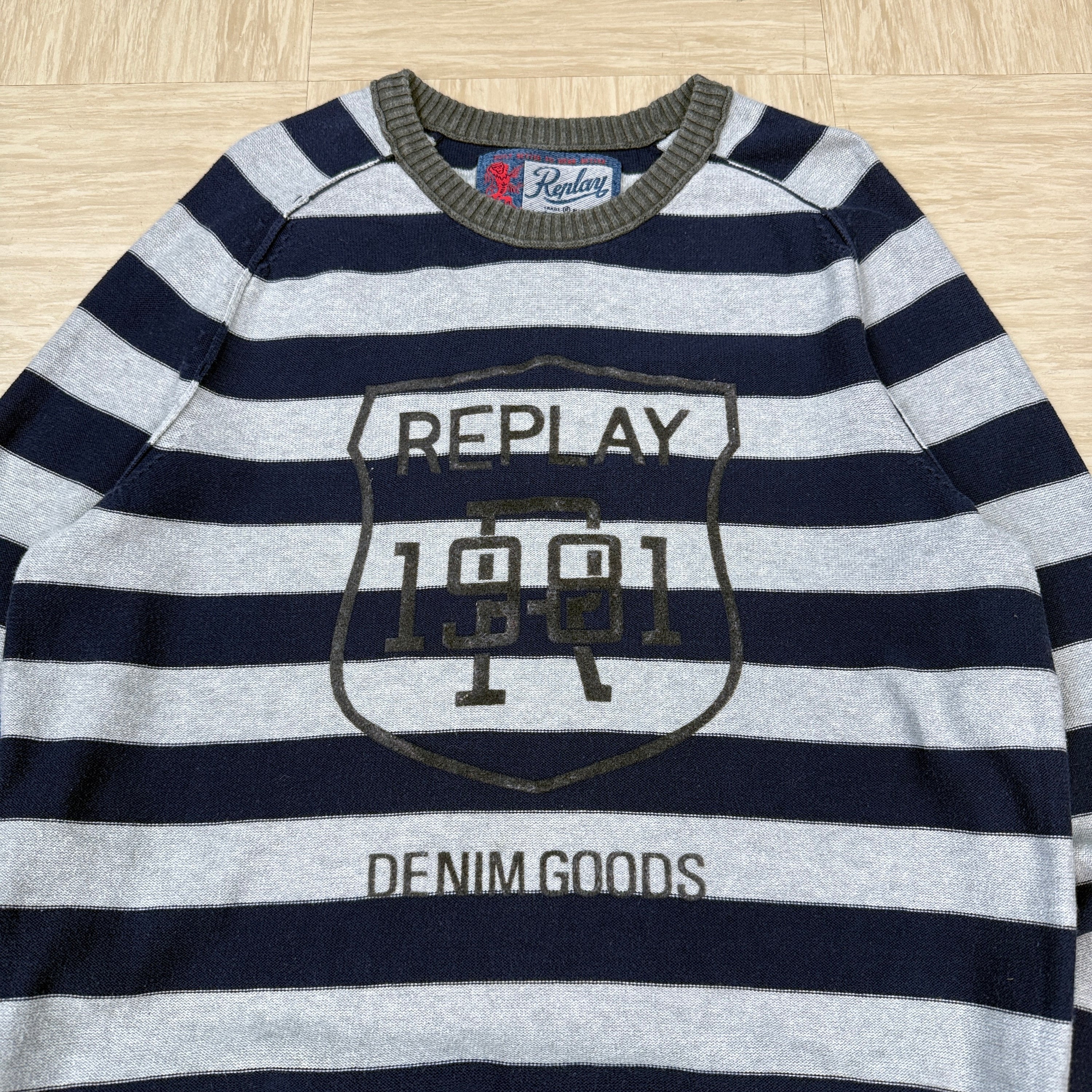 Replay pullover horizontal striped jumper (L)