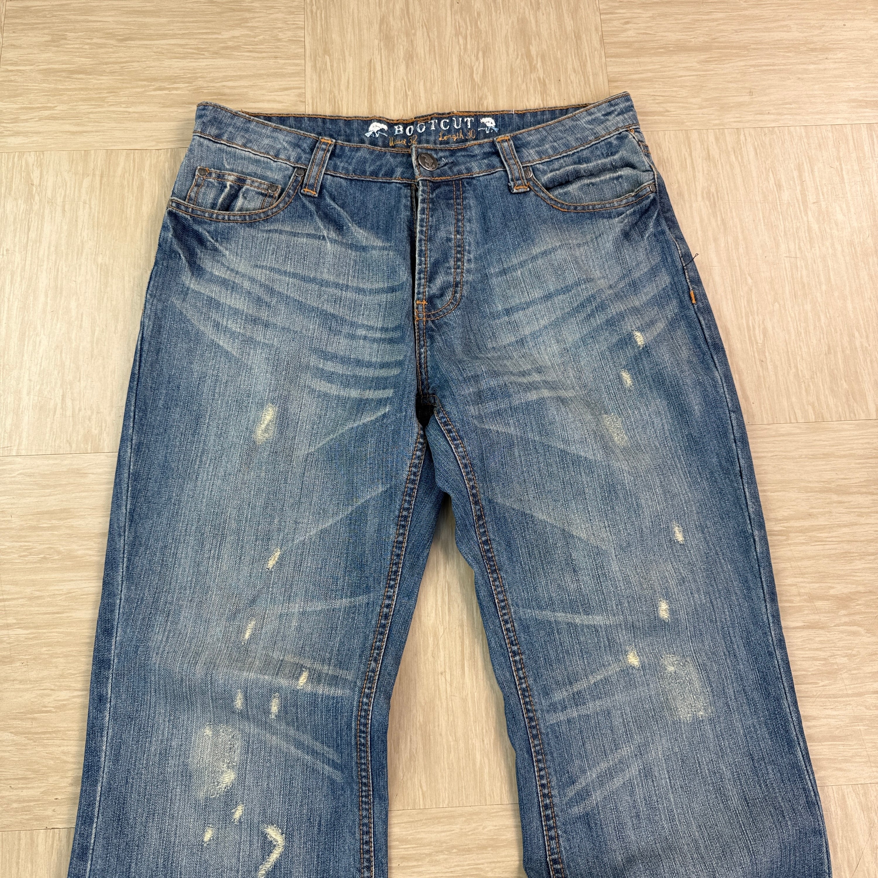 New look 2000's vintage baggy denim bootcut jeans (S)