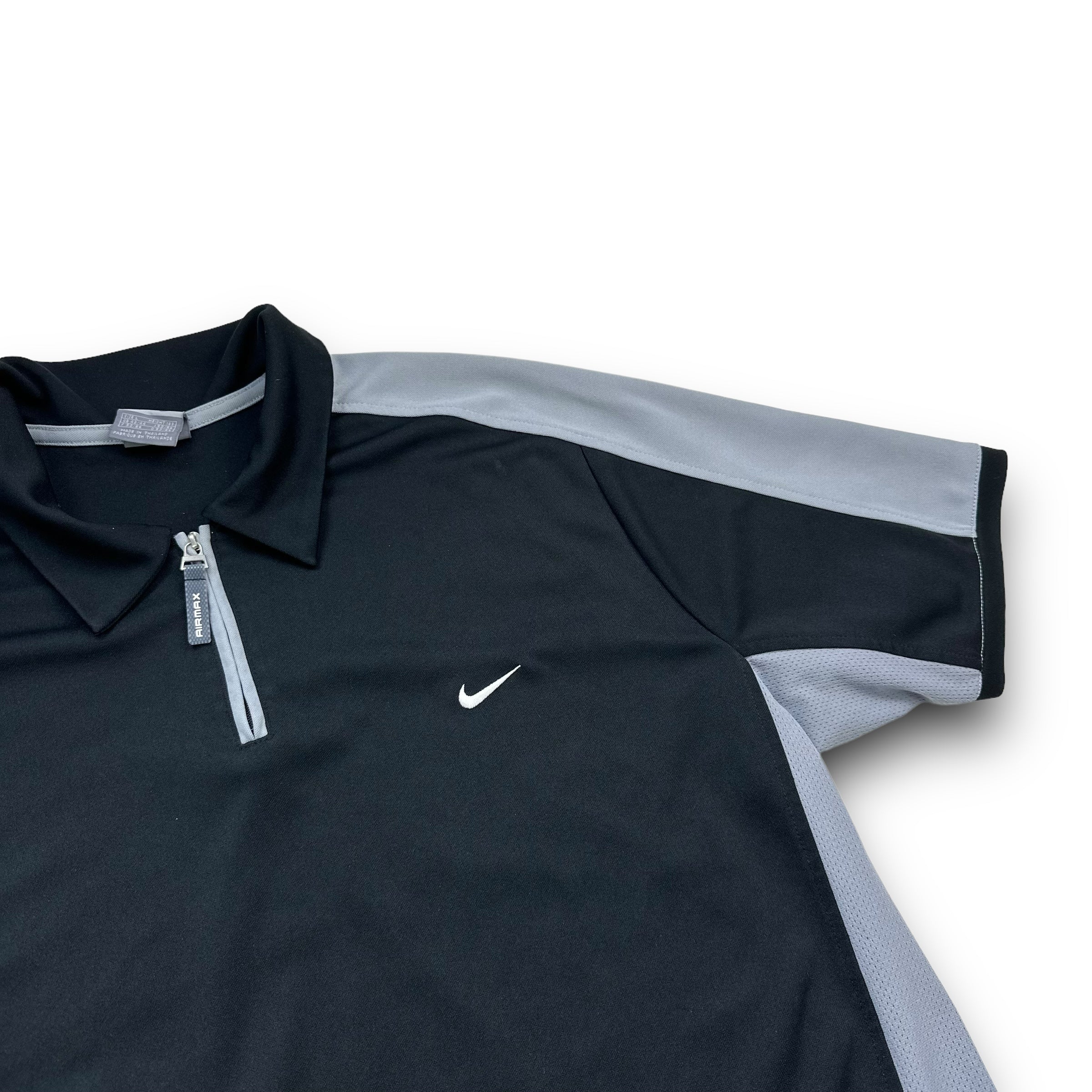 Nike 2000's airmax zip-up polo shirt (L)