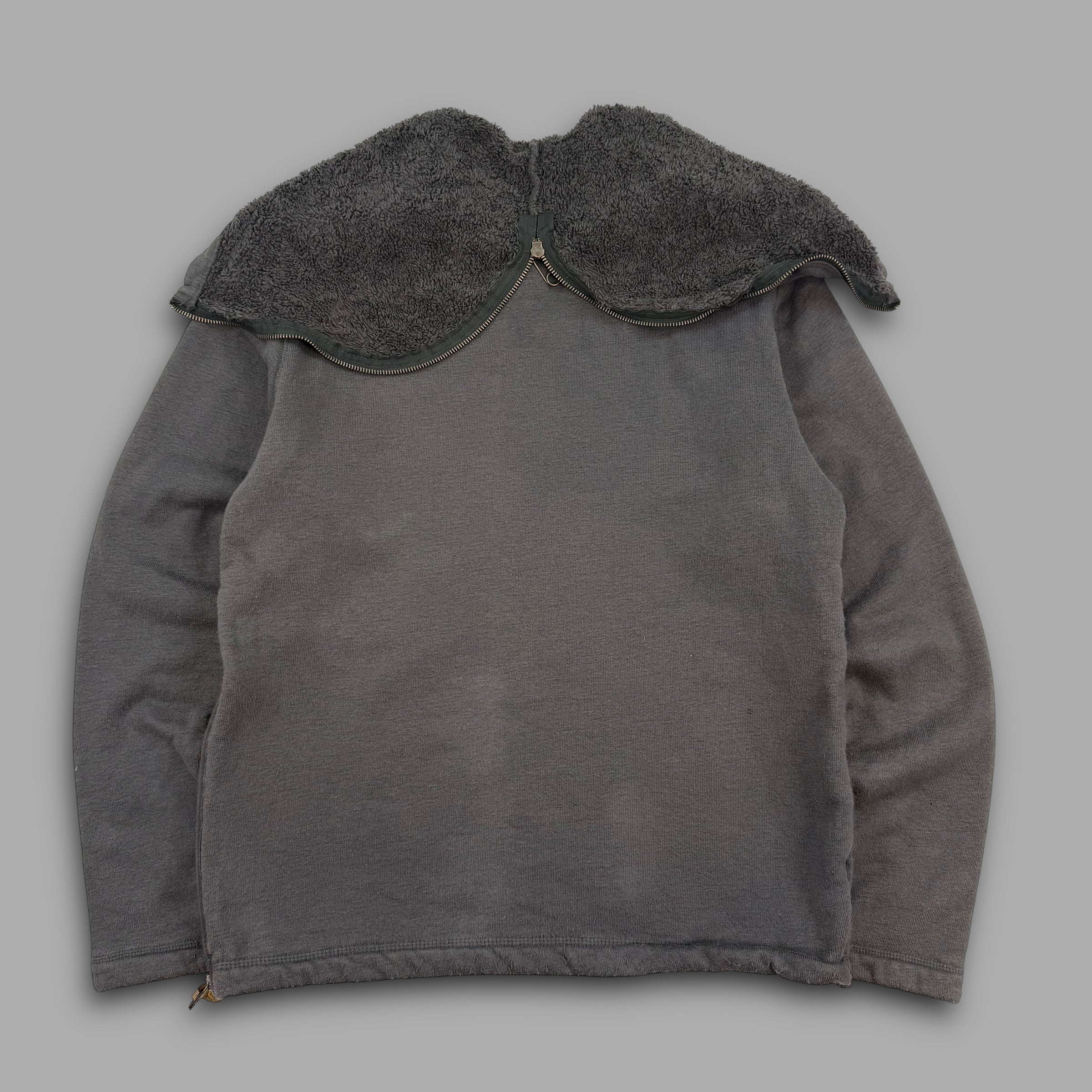 Diesel 2000's sherpa lined split hood pullover hoodie (M-XL)