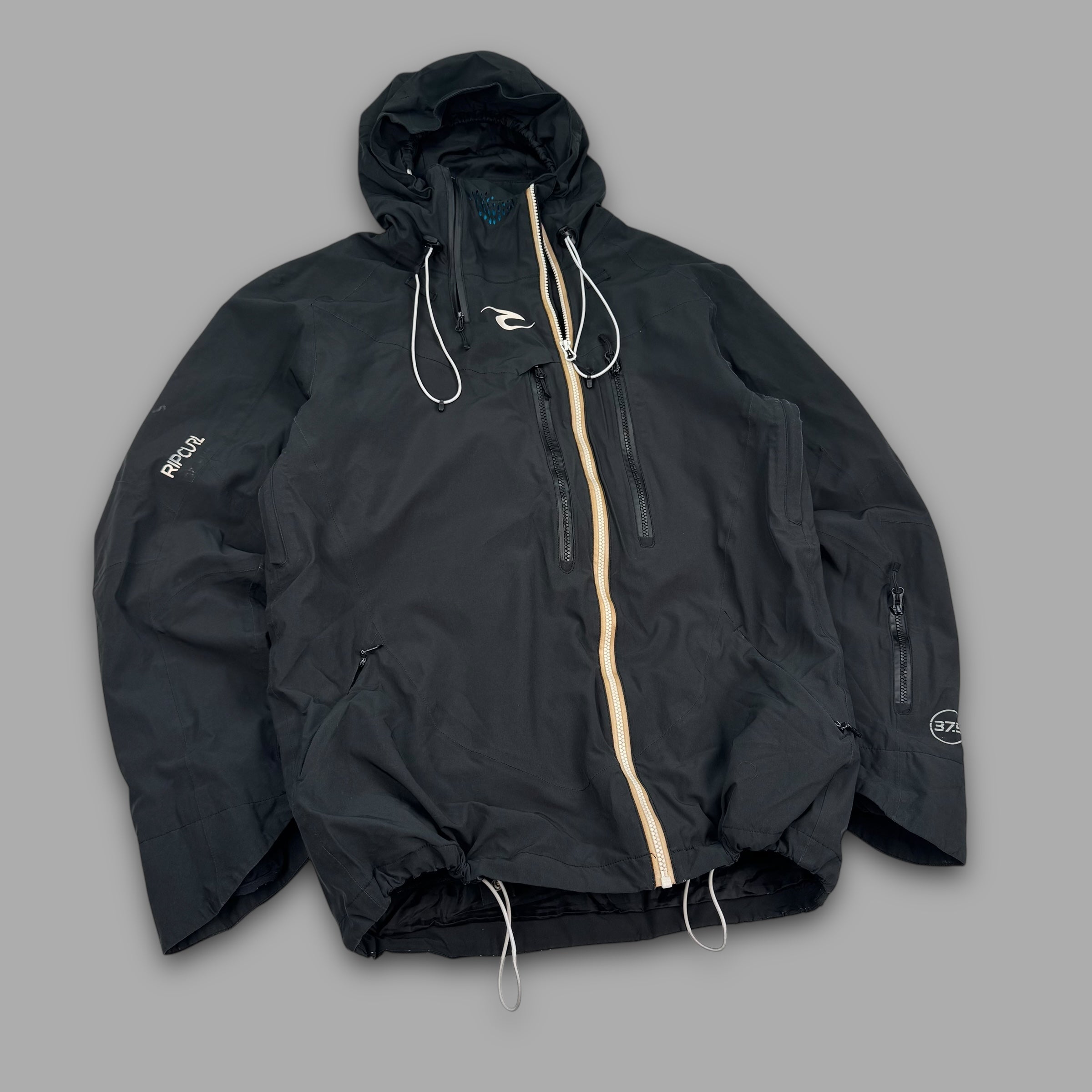 Ripcurl 2000's technical asymmetric dual zip softshell balaclava ski jacket (M-L)