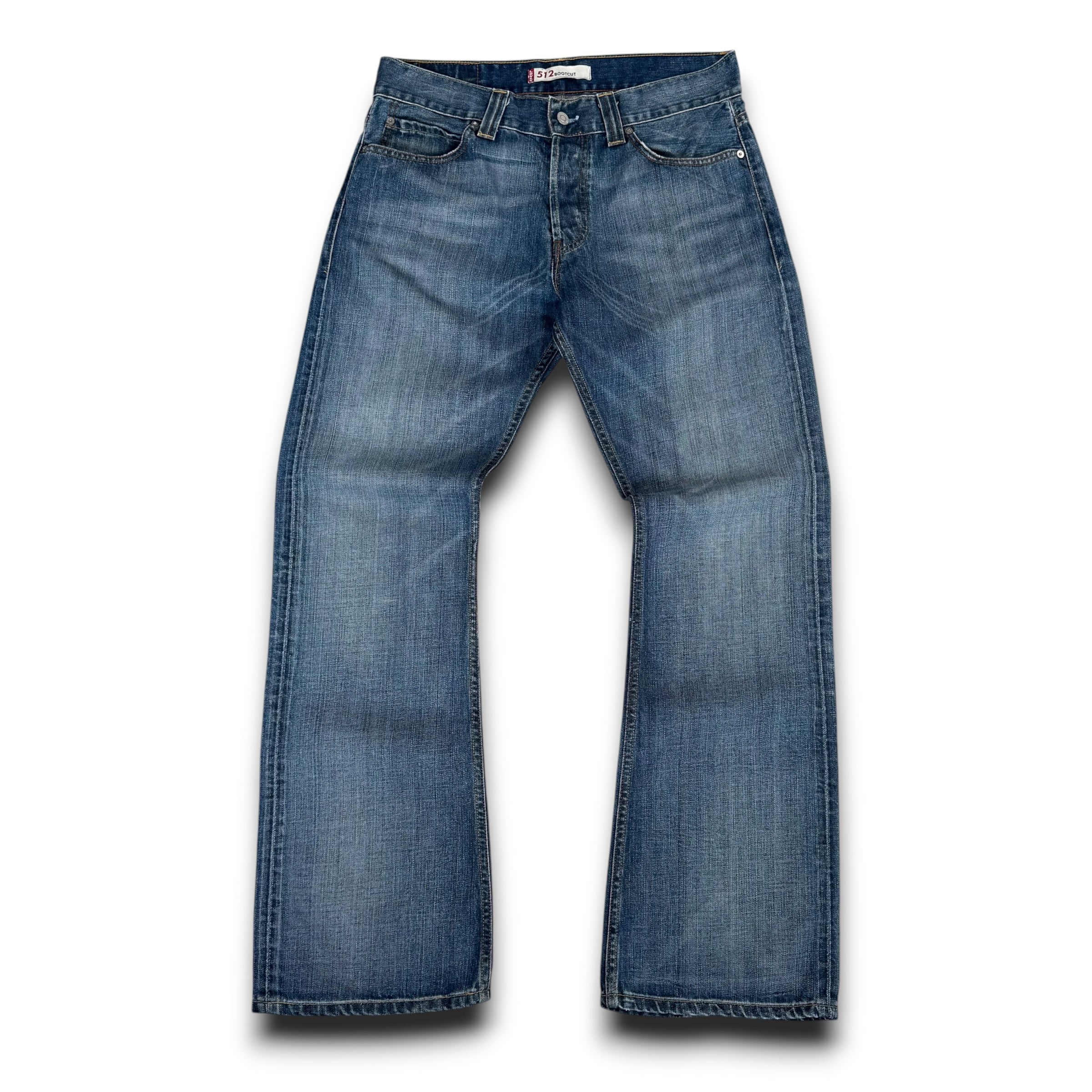 Levi's 512 2000's relaxed fit worn denim bootcut jeans (M-L)