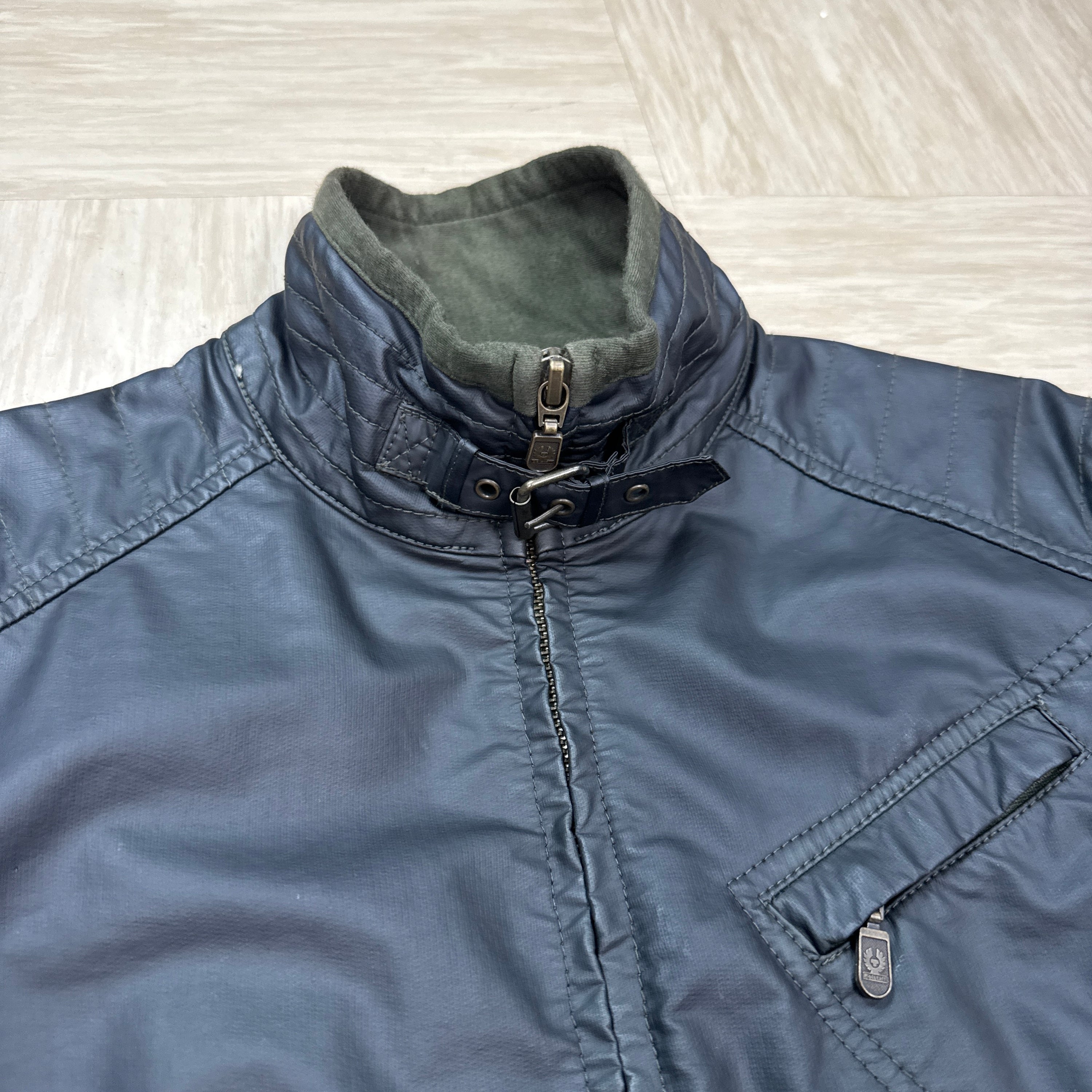 Belstaff 1990's technical leather pre v racer biker jacket (S)