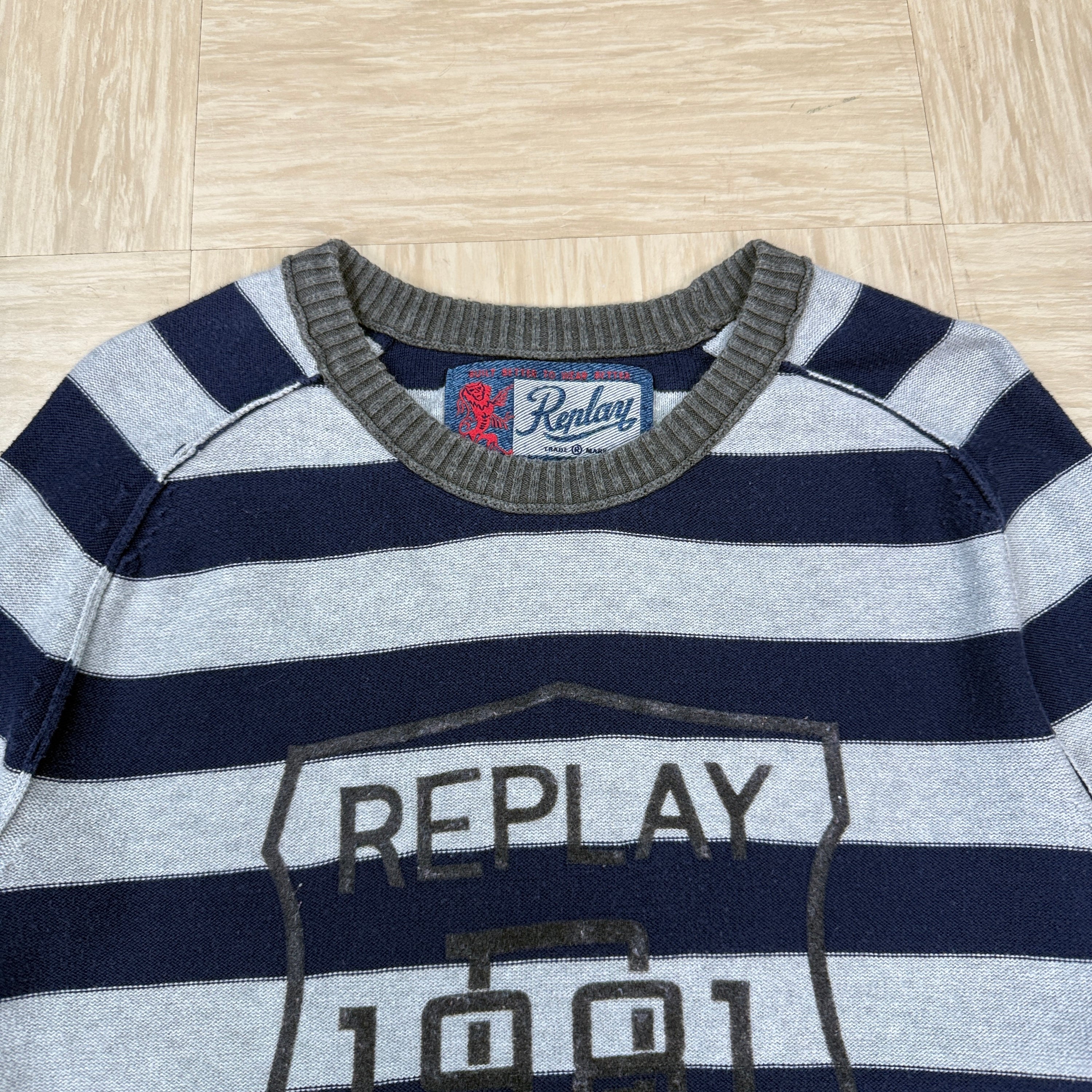 Replay pullover horizontal striped jumper (L)