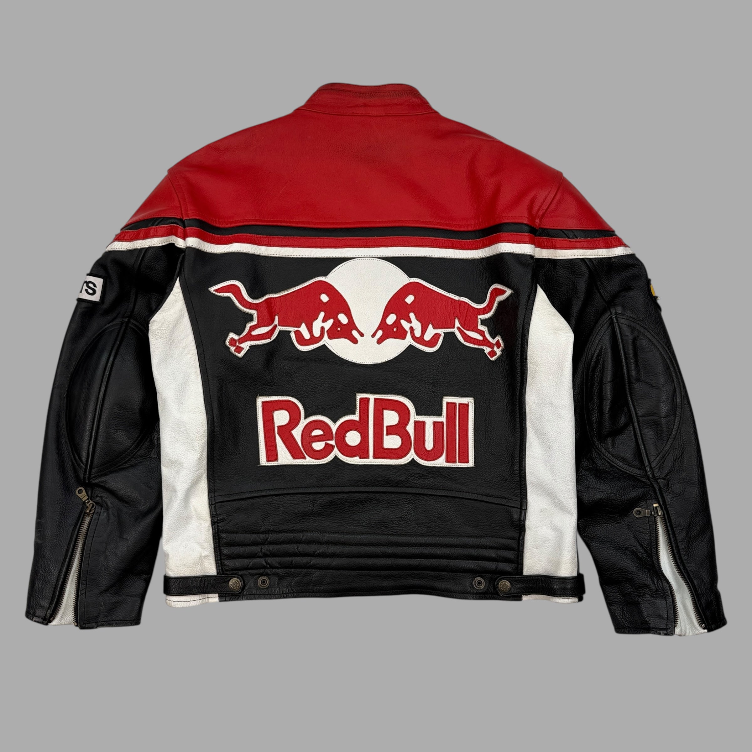 Redbull 2000's padded graphic leather motorcycle jacket (M)