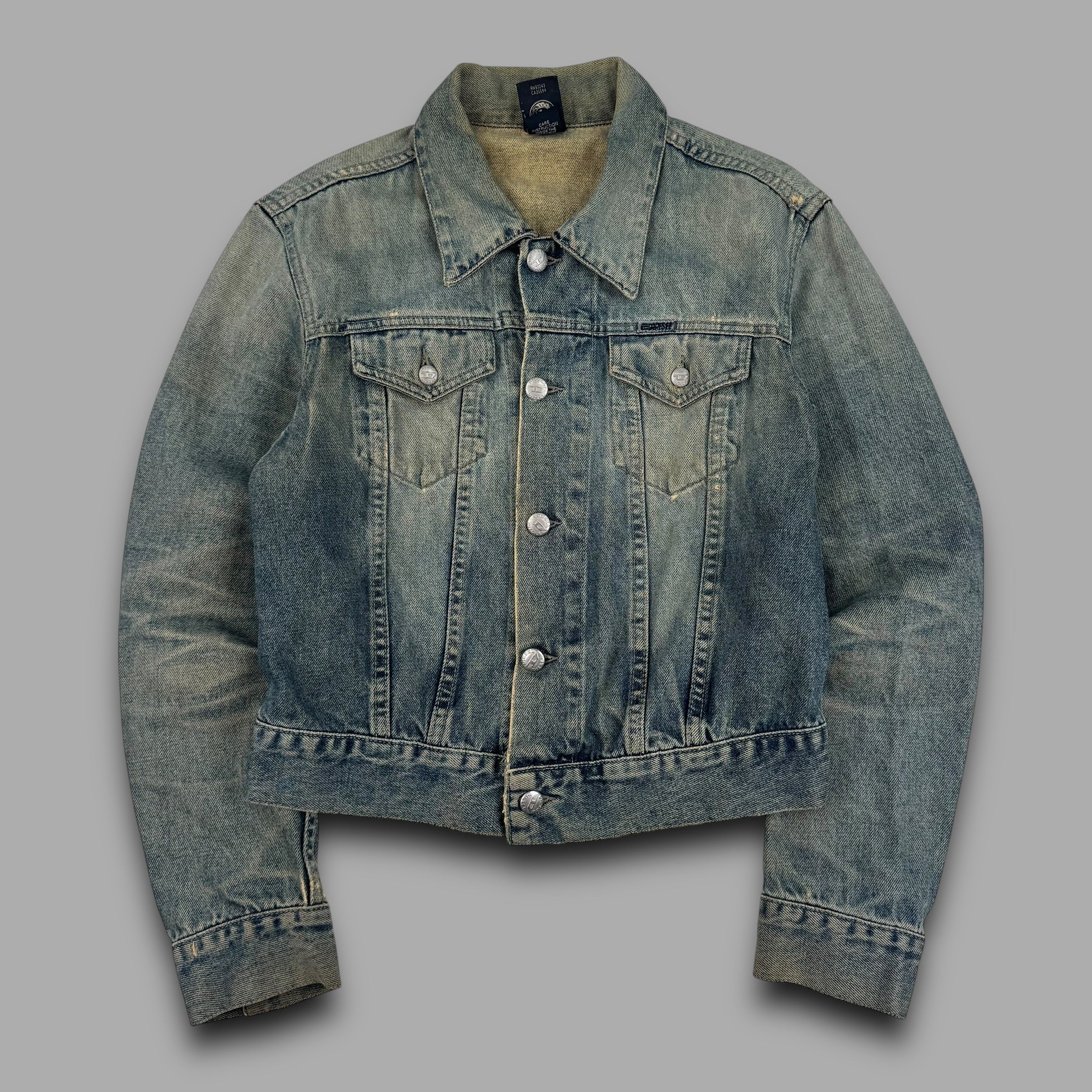 Diesel 2000's button up cropped faded denim jacket (S) wms