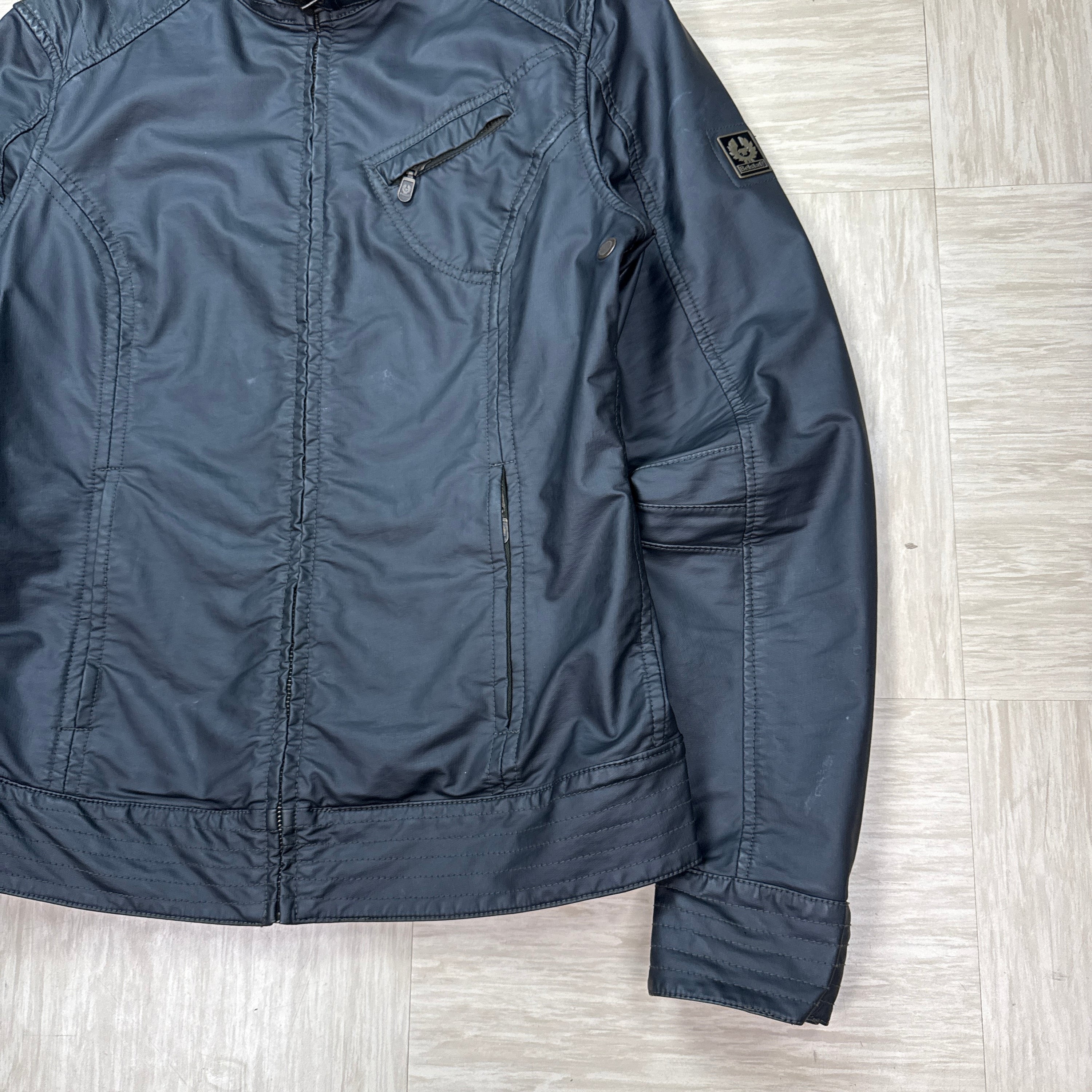 Belstaff 1990's technical leather pre v racer biker jacket (S)