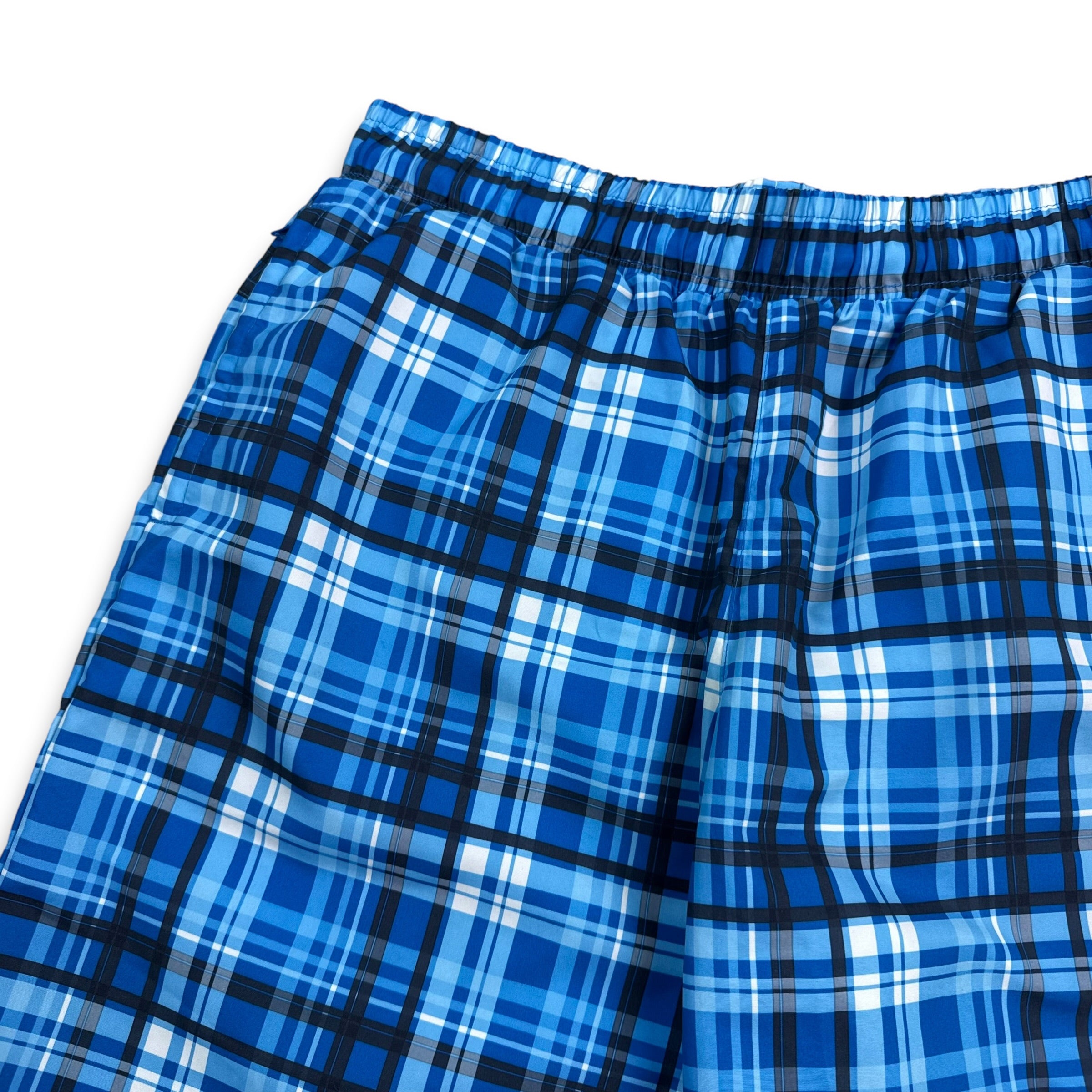 Lonsdale 2000's baggy plaid blue swim shorts (M)