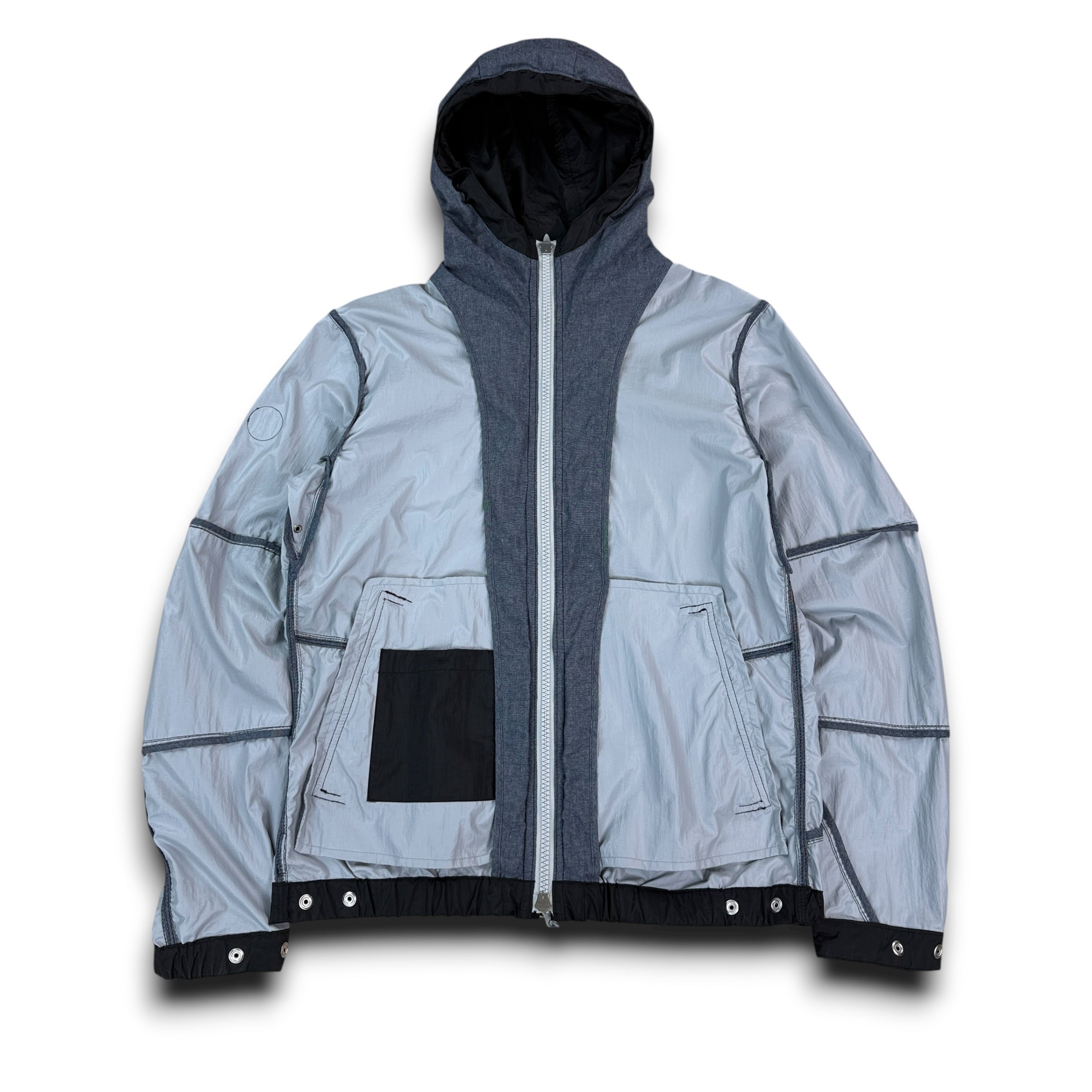 Armani jeans 2000's technical zip up nylon jacket (M)