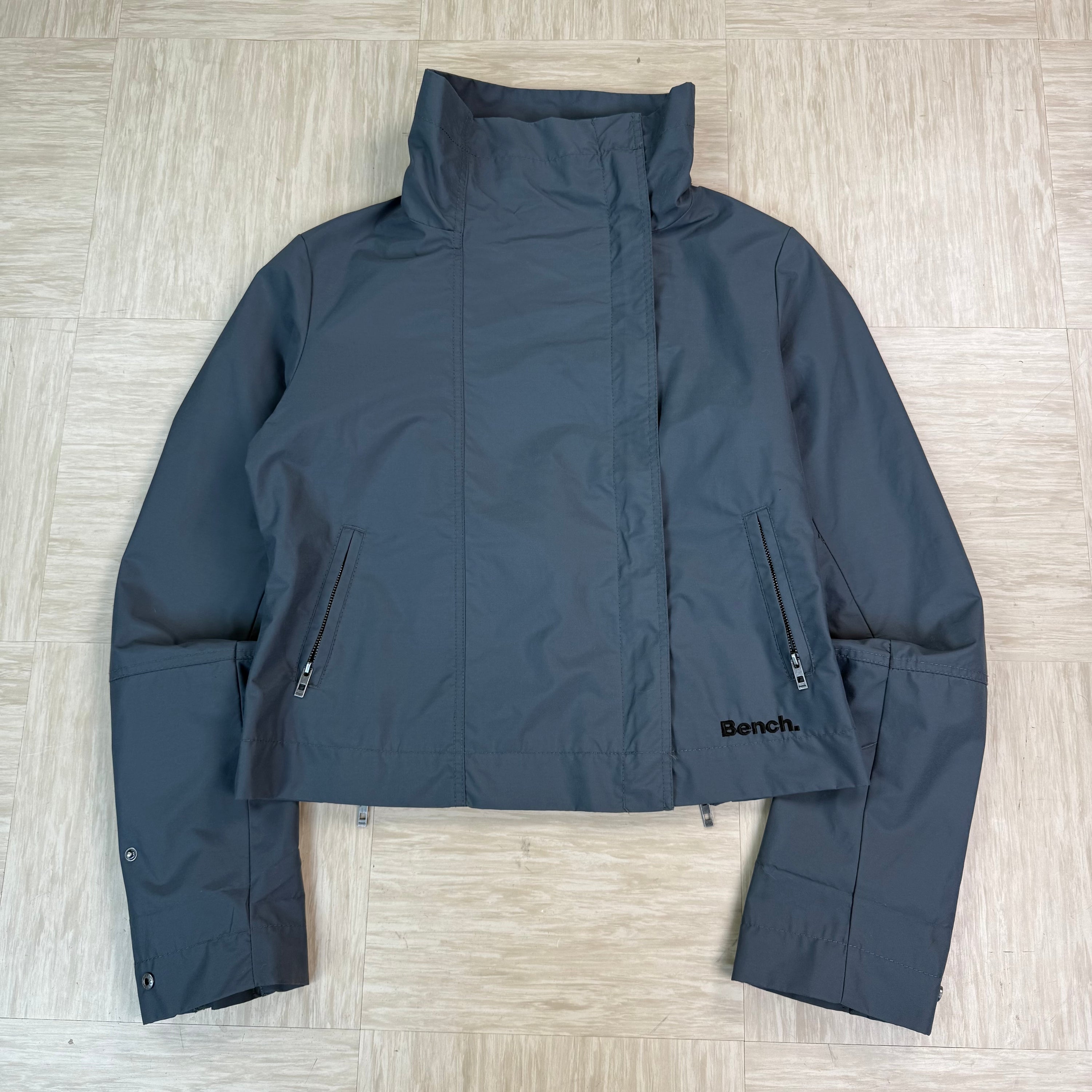 Bench 2000's technical nylon asymmetrical zip high collar jacket (S)