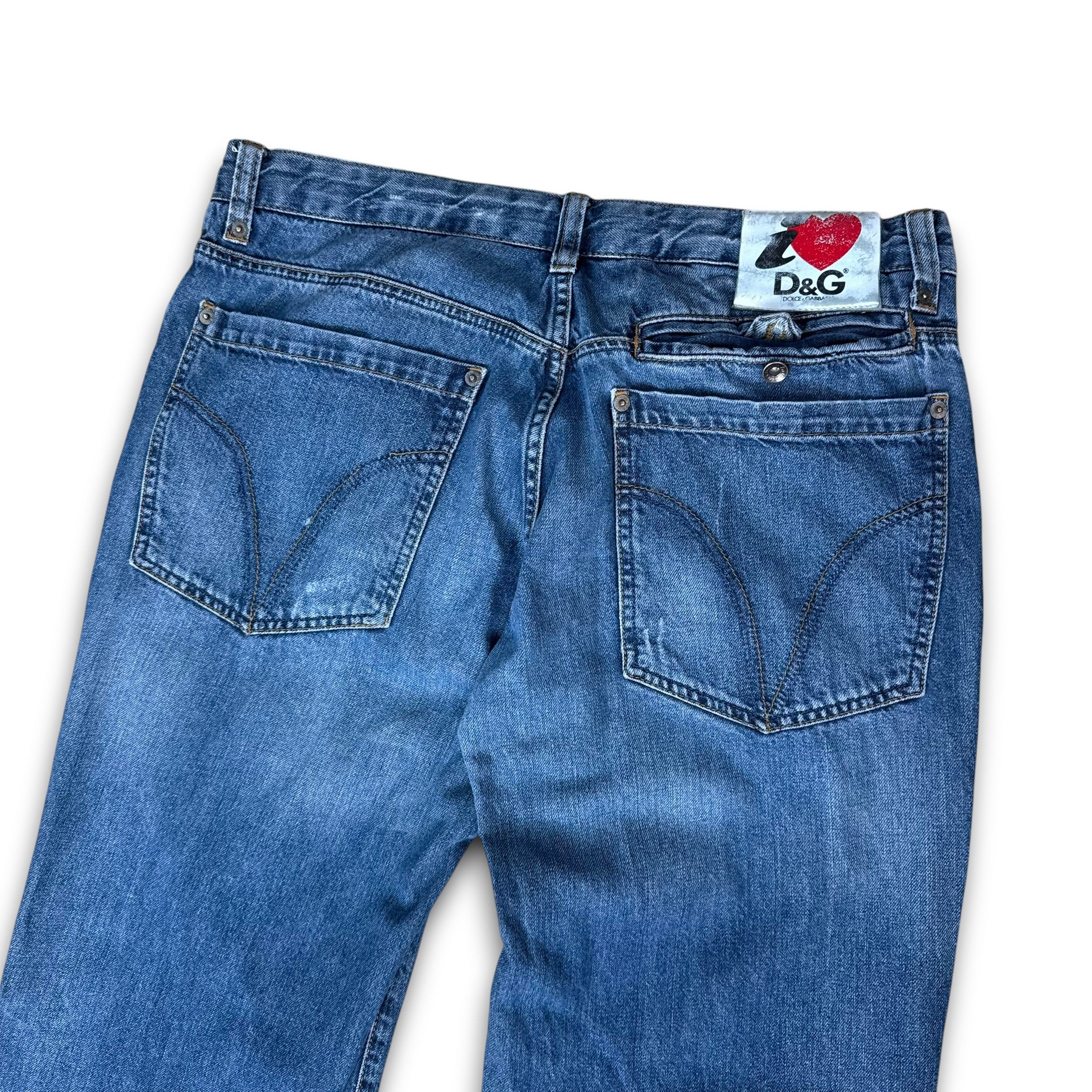 Dolce and gabbana 2000's low rise baggy straight leg denim jeans (M-L)