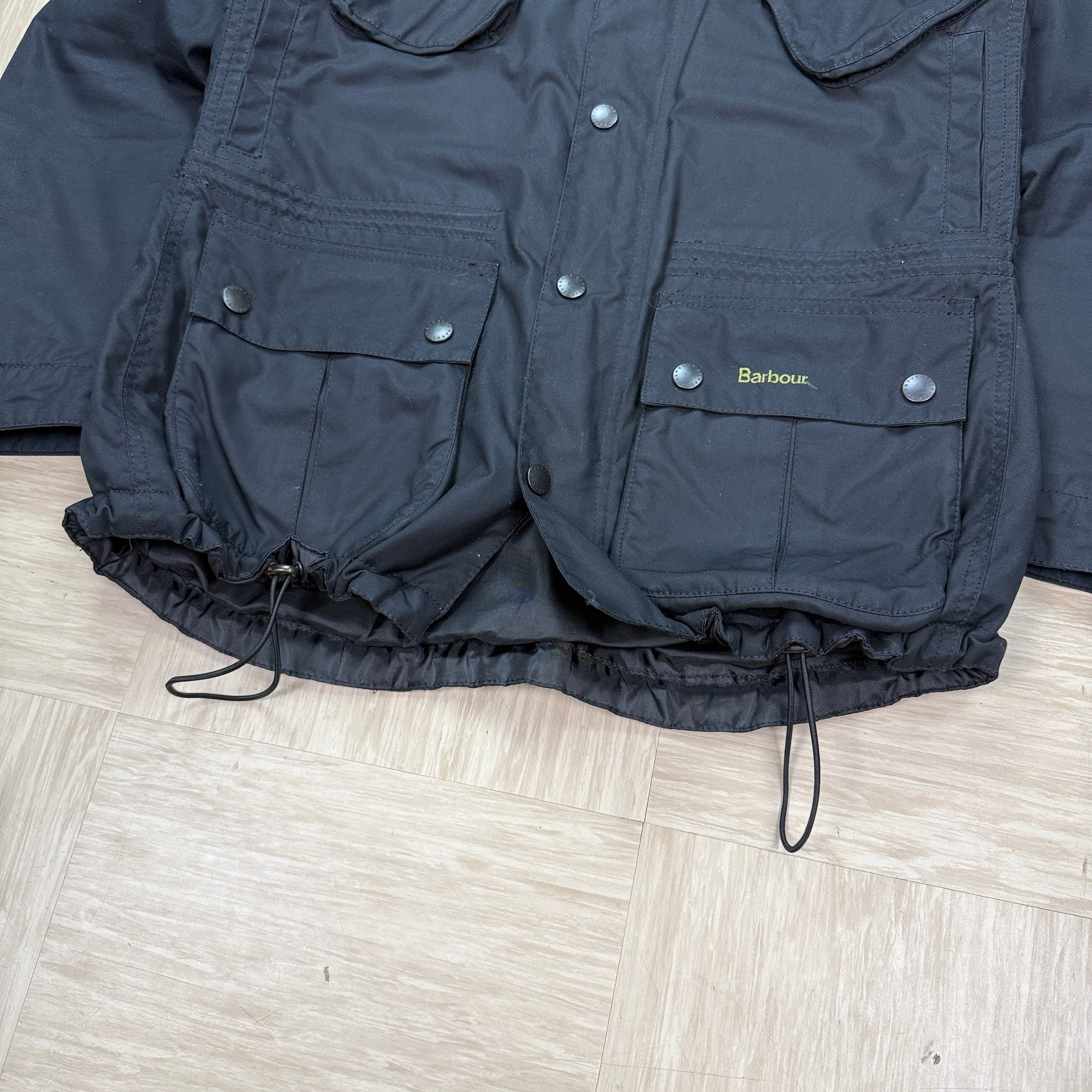 Barbour 2000's technical multi-pocket ninja hood parka jacket (M)