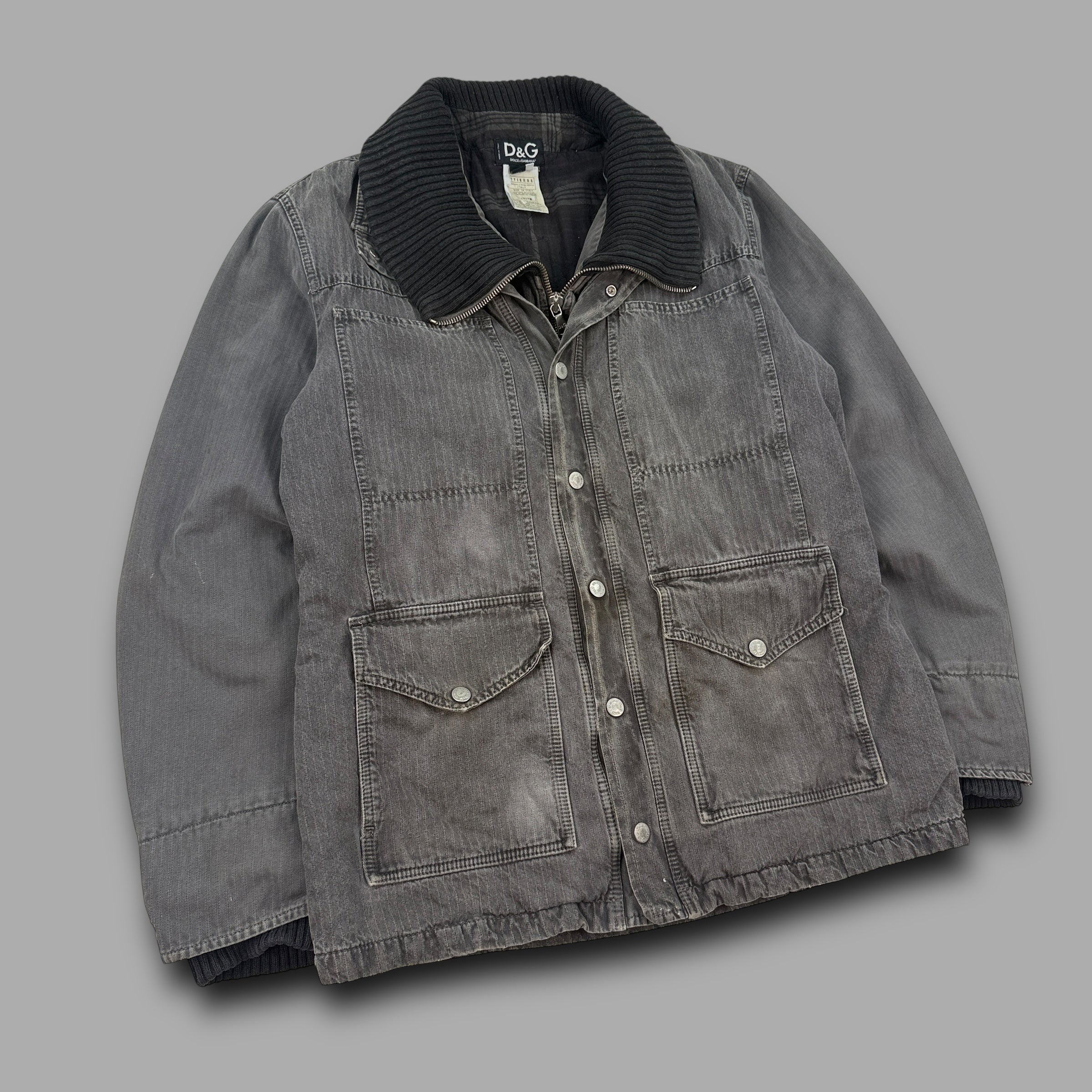 Dolce & Gabbana 2000's multi-pocket dual closure jacket (L)
