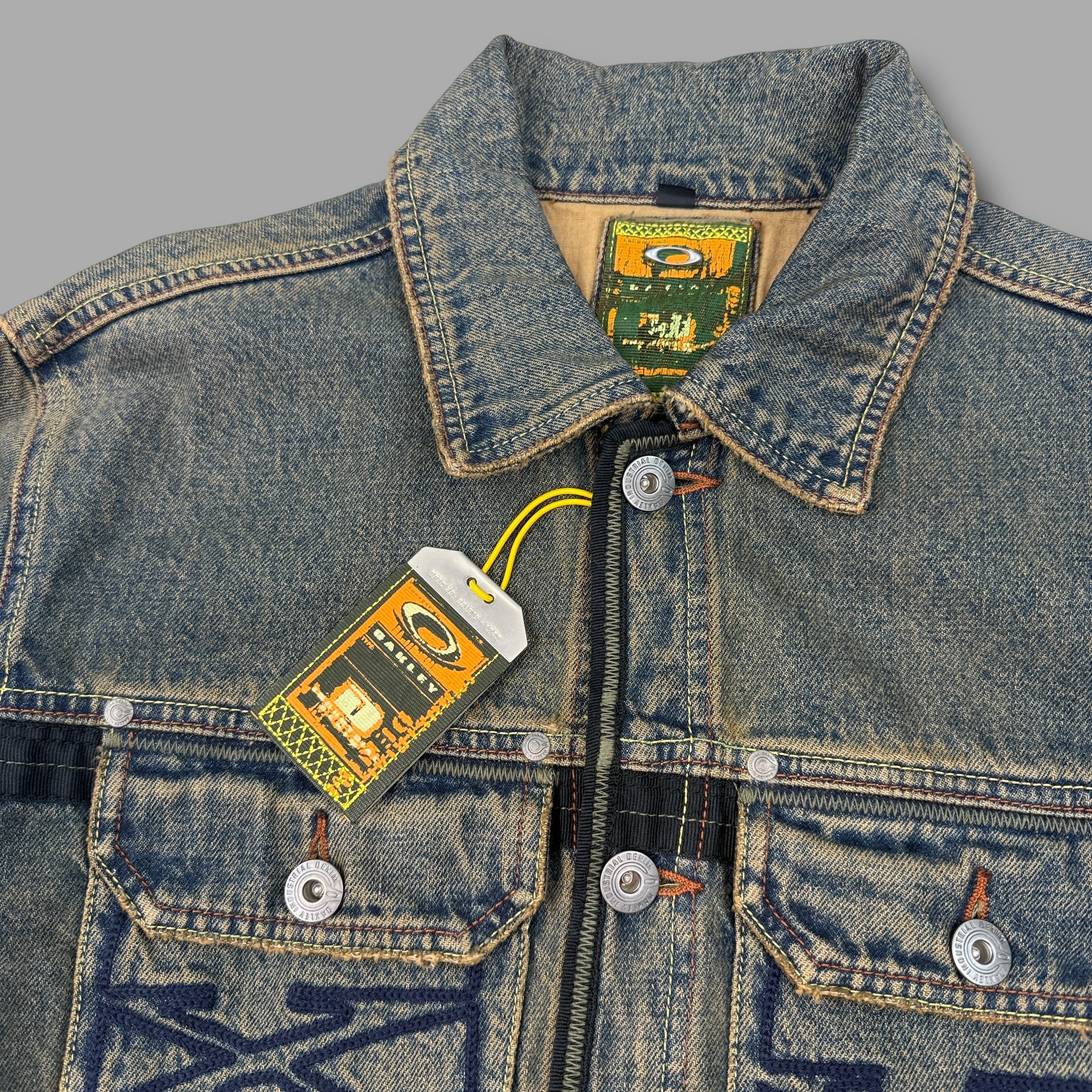 Oakley X-metal 2000's reinforced industrial denim salvage jacket
