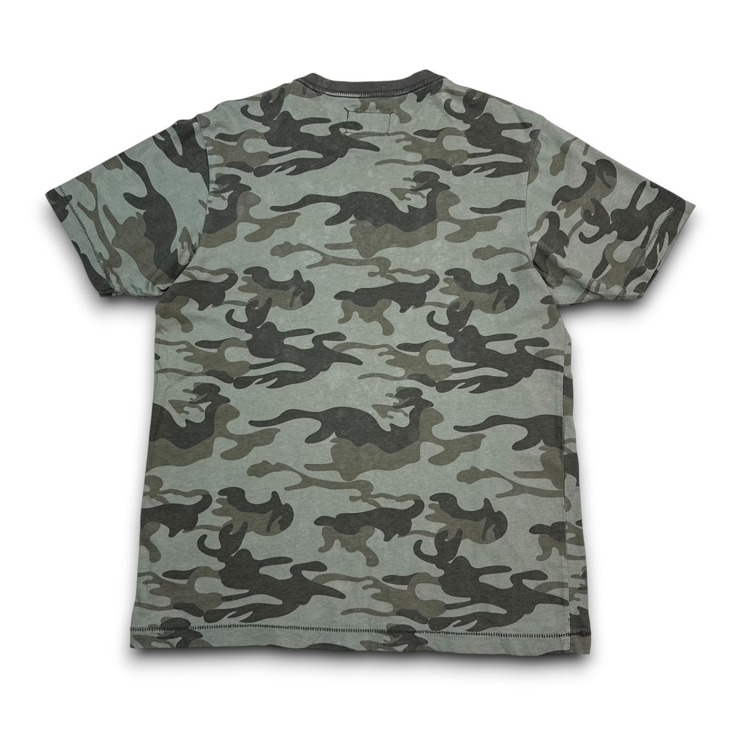 Schott NYC 2000's graphic embroidered camo tee (M)