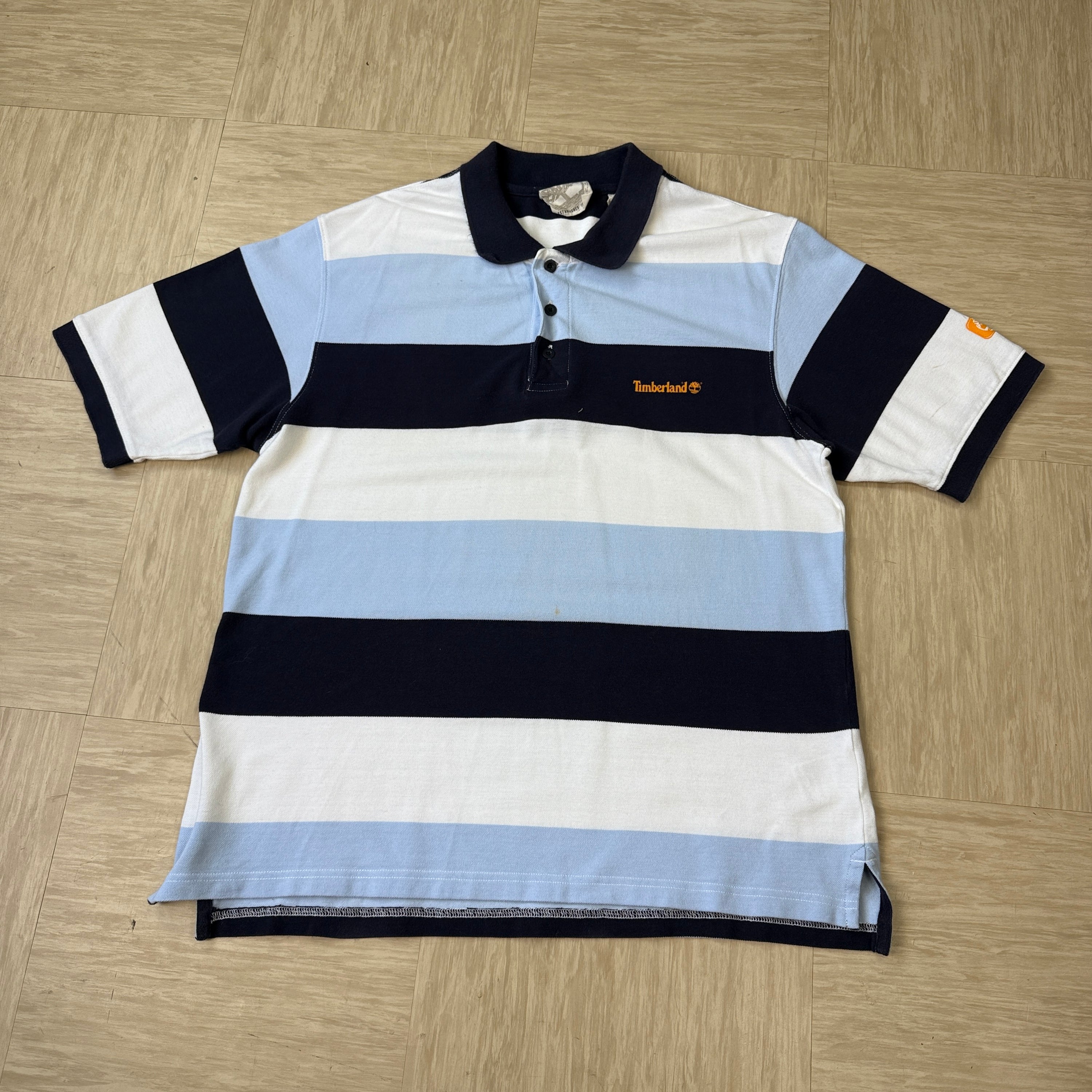 Timberland 2006 horizontal striped polo shirt (L)