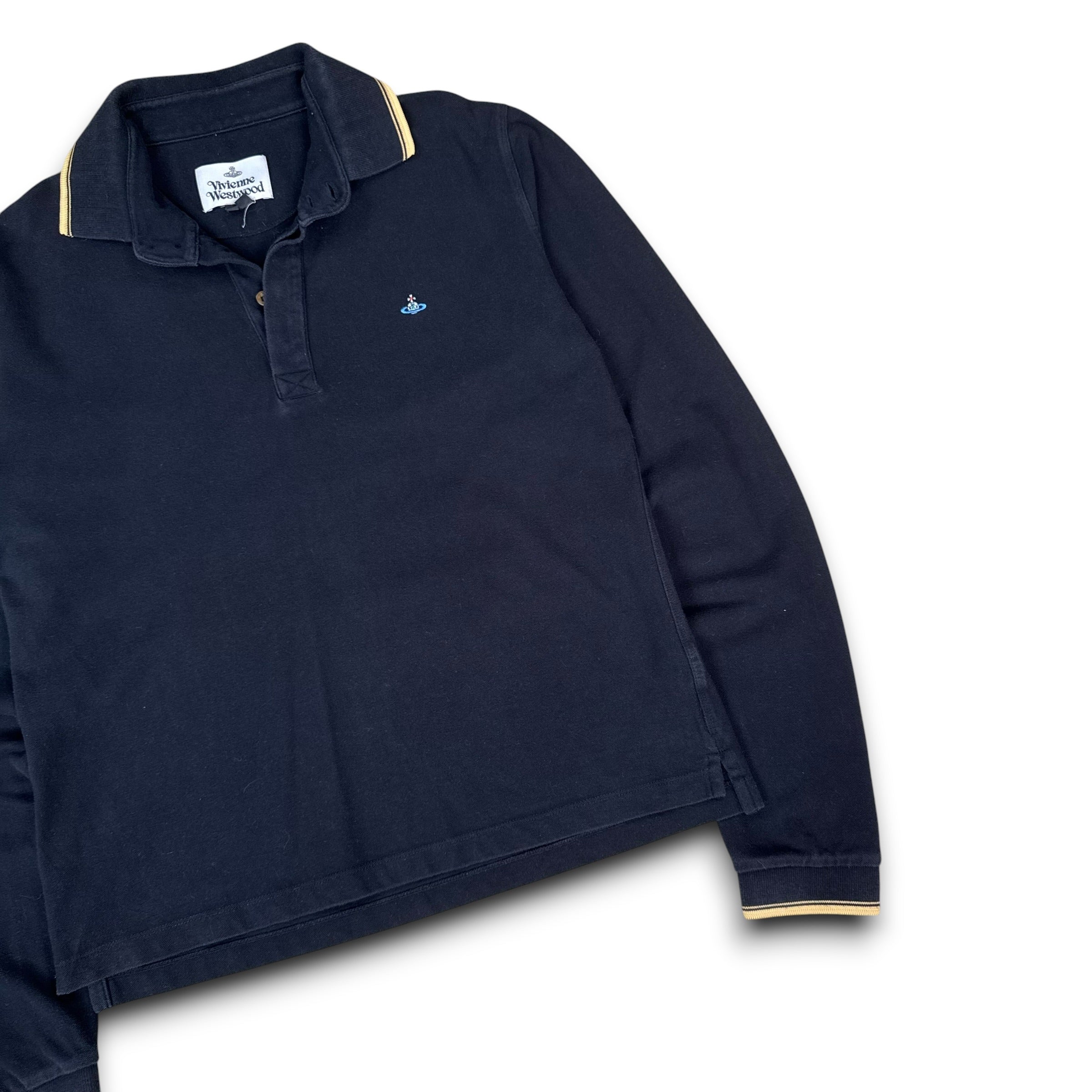 Vivienne Westwood 2000's big collar cropped long sleeve polo shirt (M)