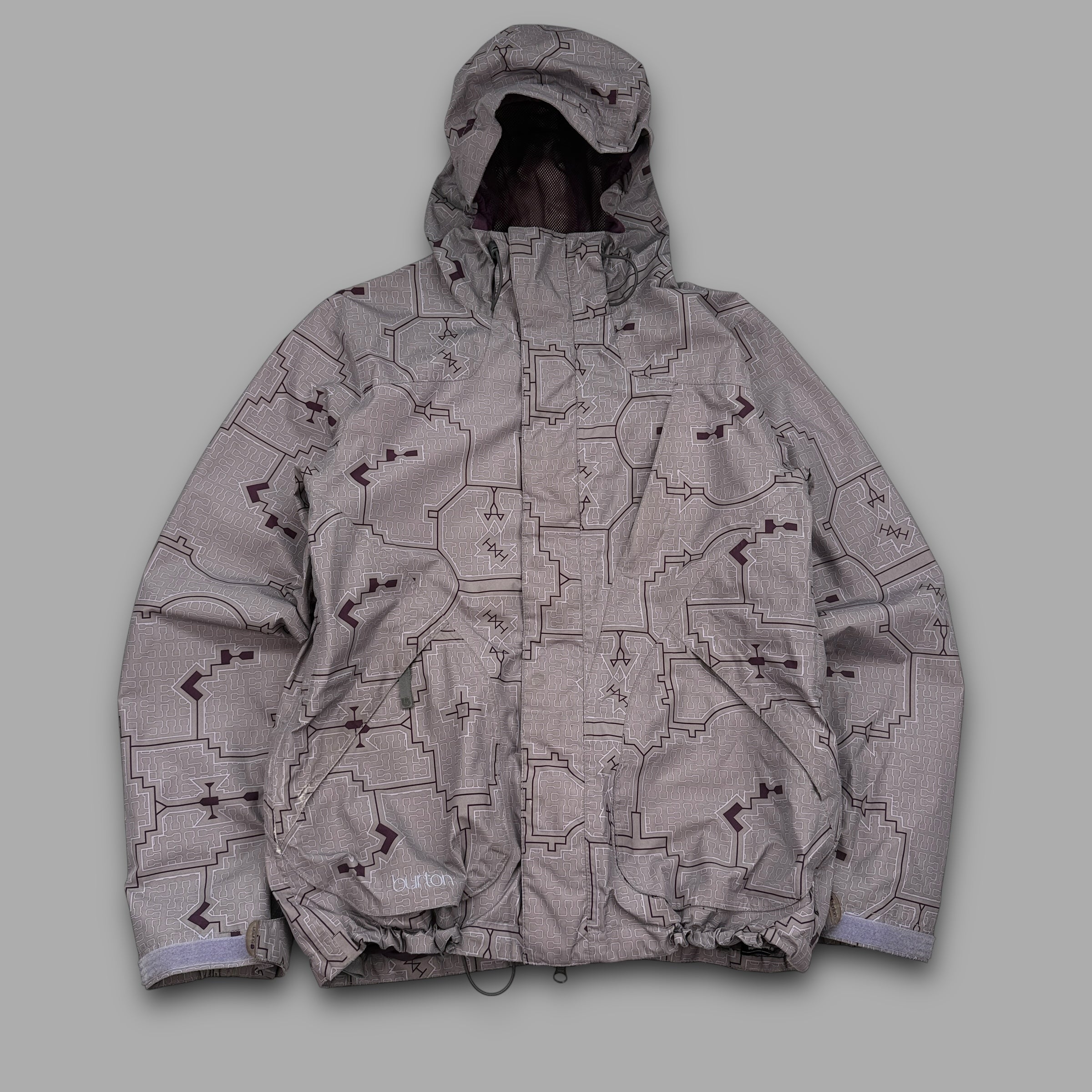 Burton gore-tex 2000's technical magnetic closure monogram ski jacket (S)