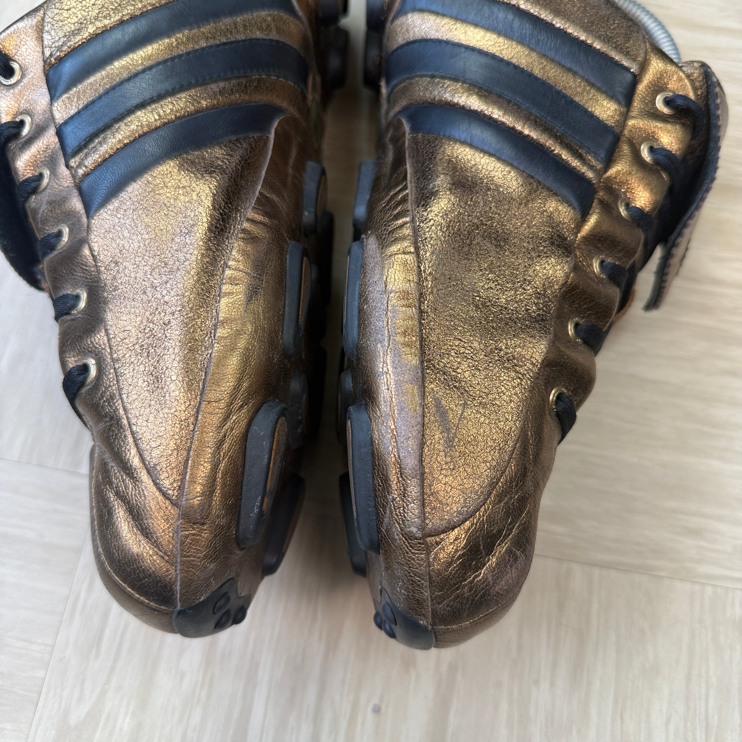 Adidas x Yohji Yamamoto 2007 metallic gold field trainers (UK10)