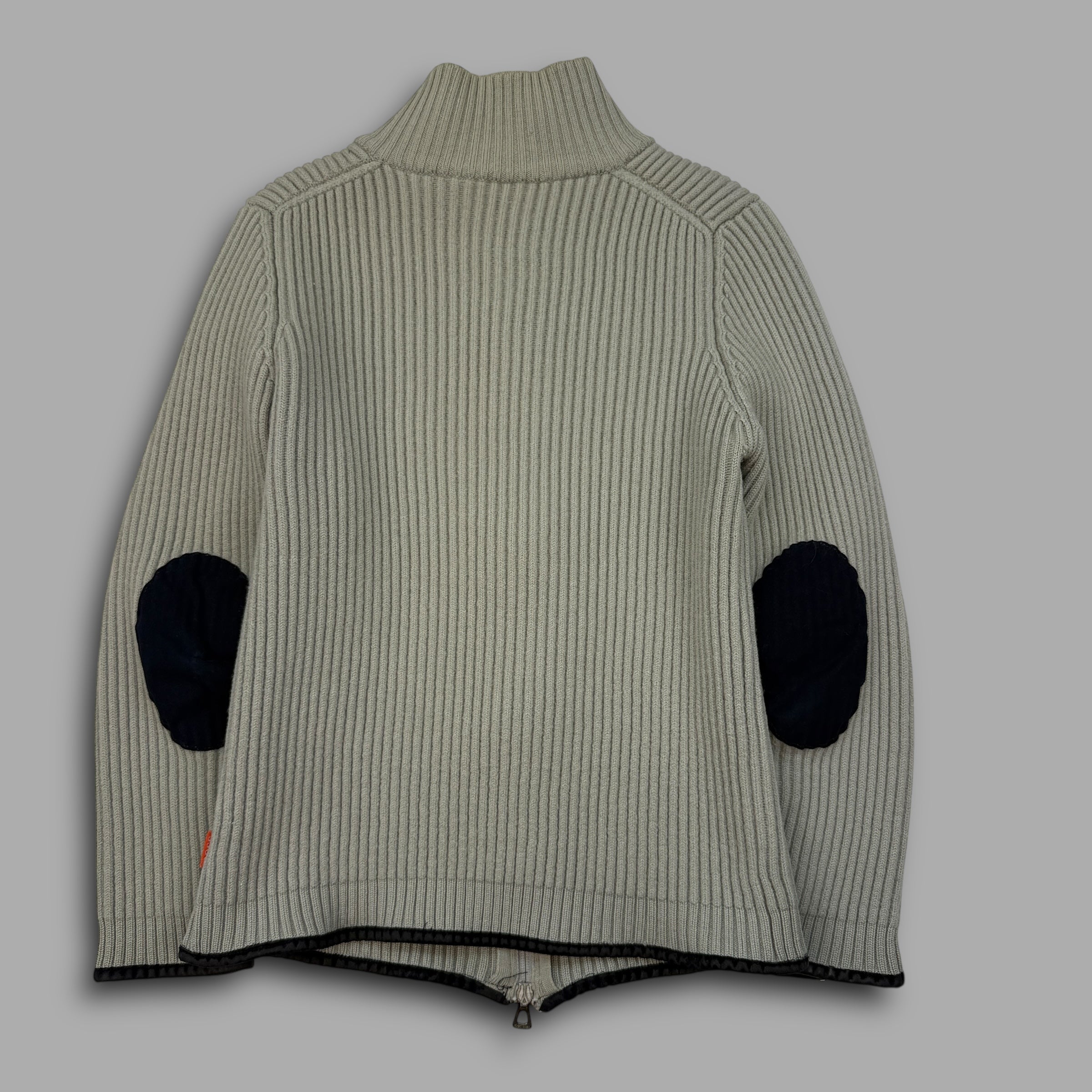 Hugo boss 2000's orange tab chunky knit full zip cardigan (XS)