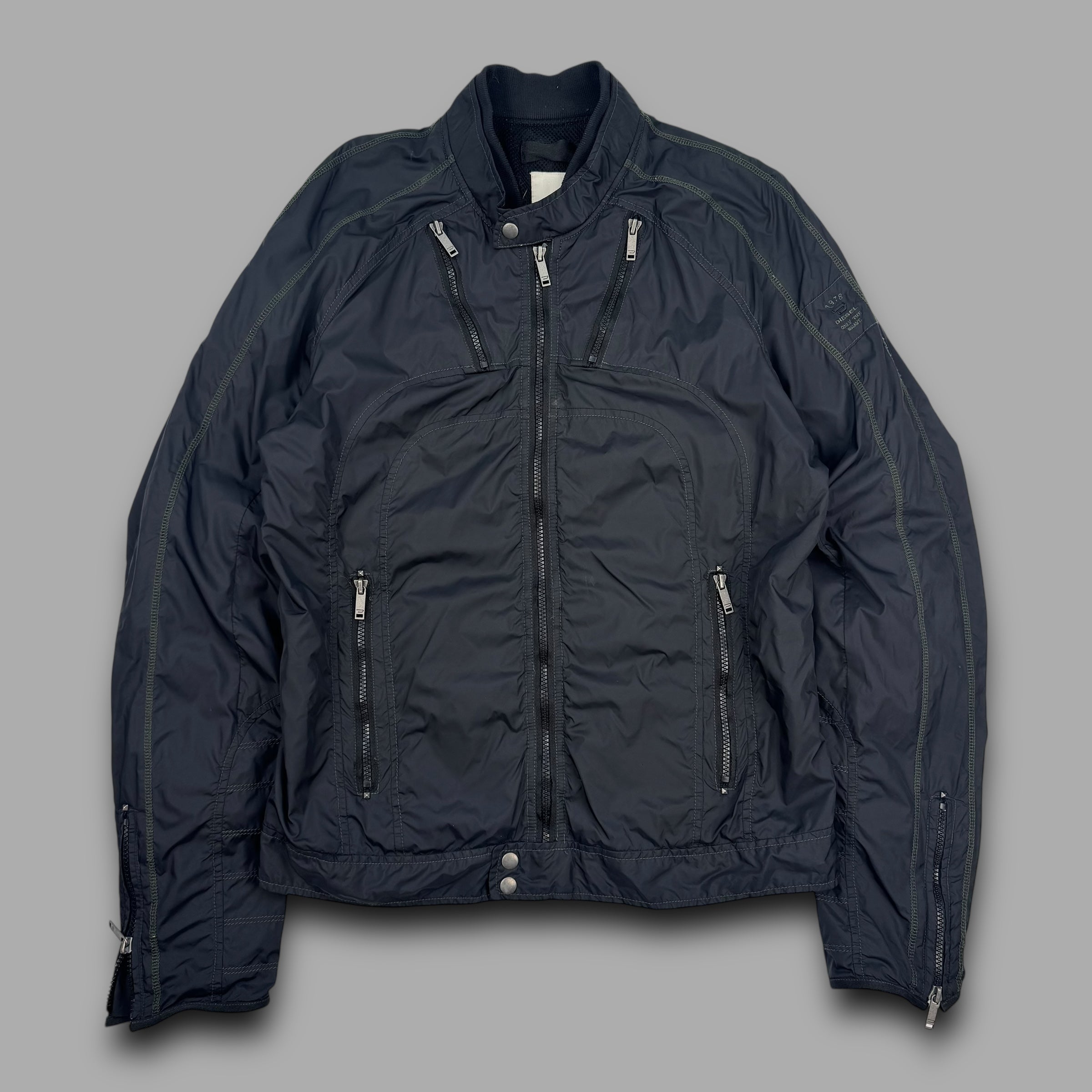 Diesel 2000's technical nylon contrast stitch lightweight jacket (L)
