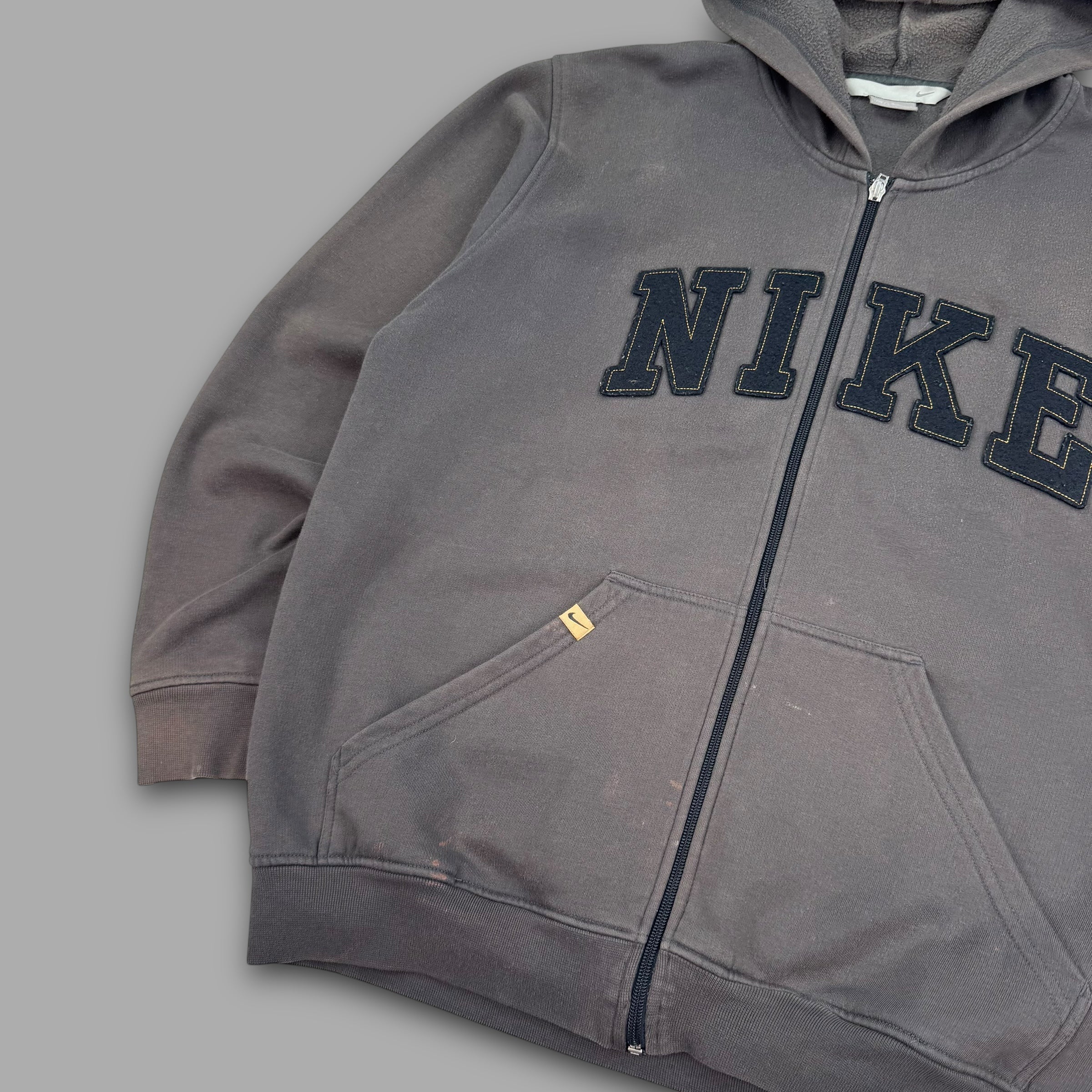 Nike 2000's graphic spellout embroidered zip up hoodie (M)