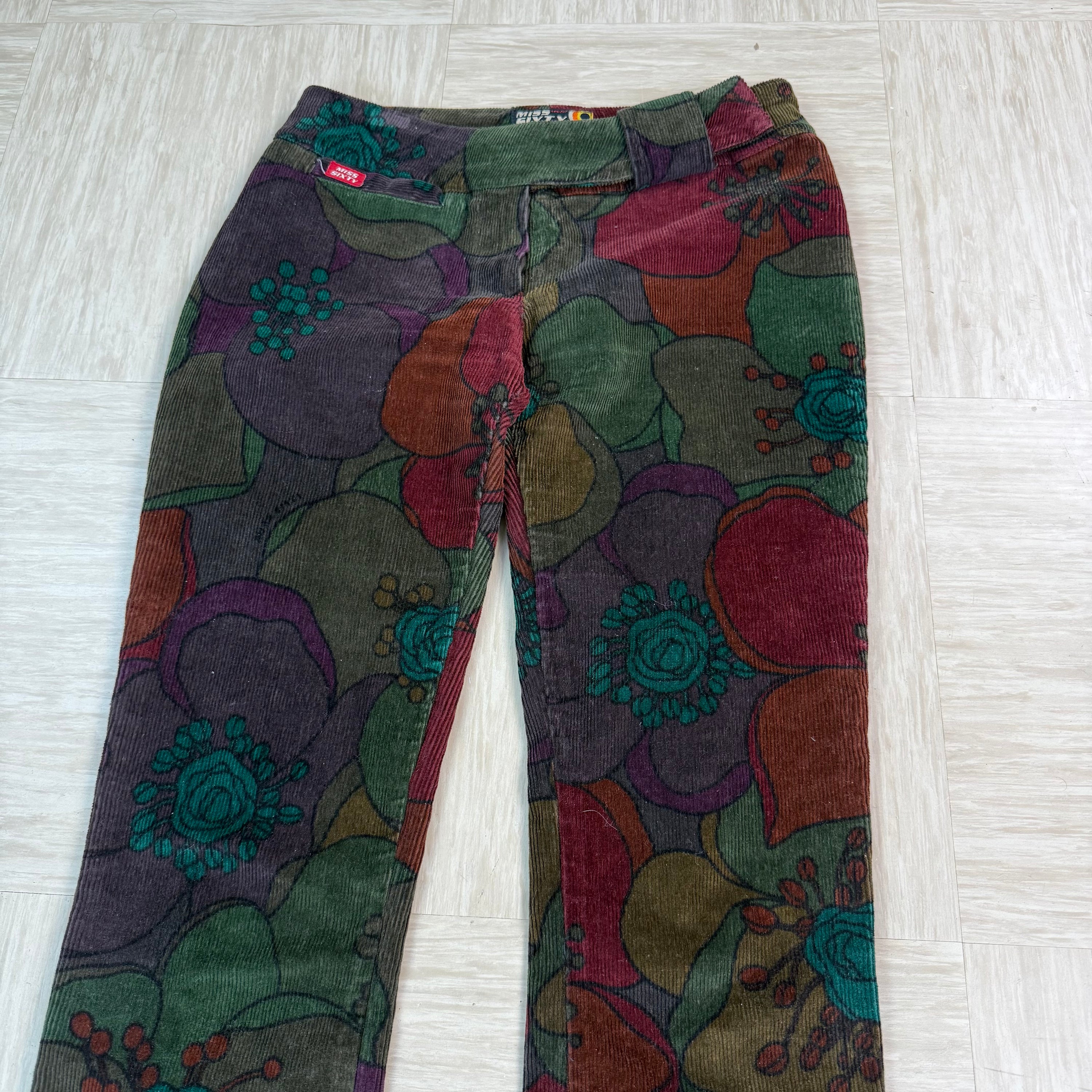 Miss sixty 2000's low Roxy corduroy pattered jeans (XS) wms
