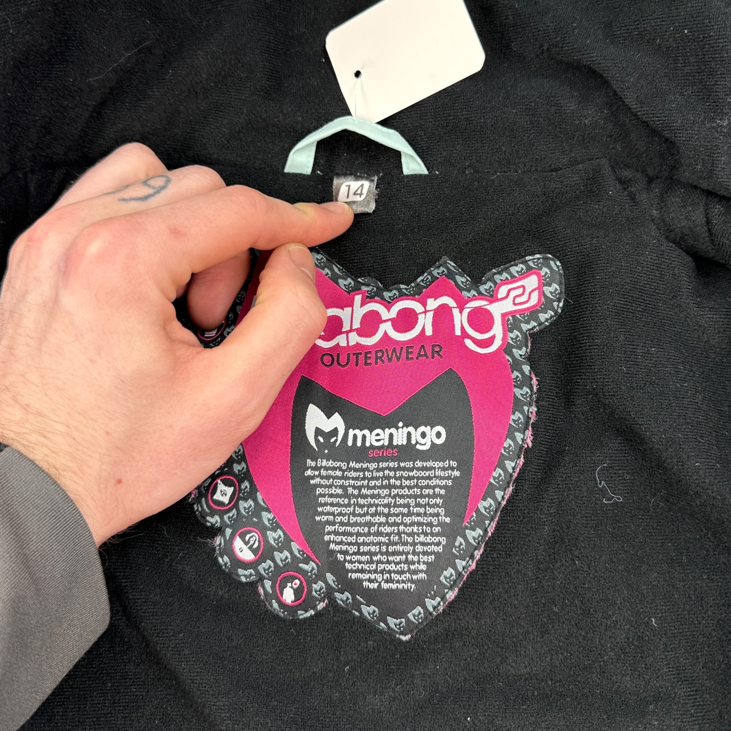 Billabong 2000's technical panelled fur hood ski jacket (XL) wms