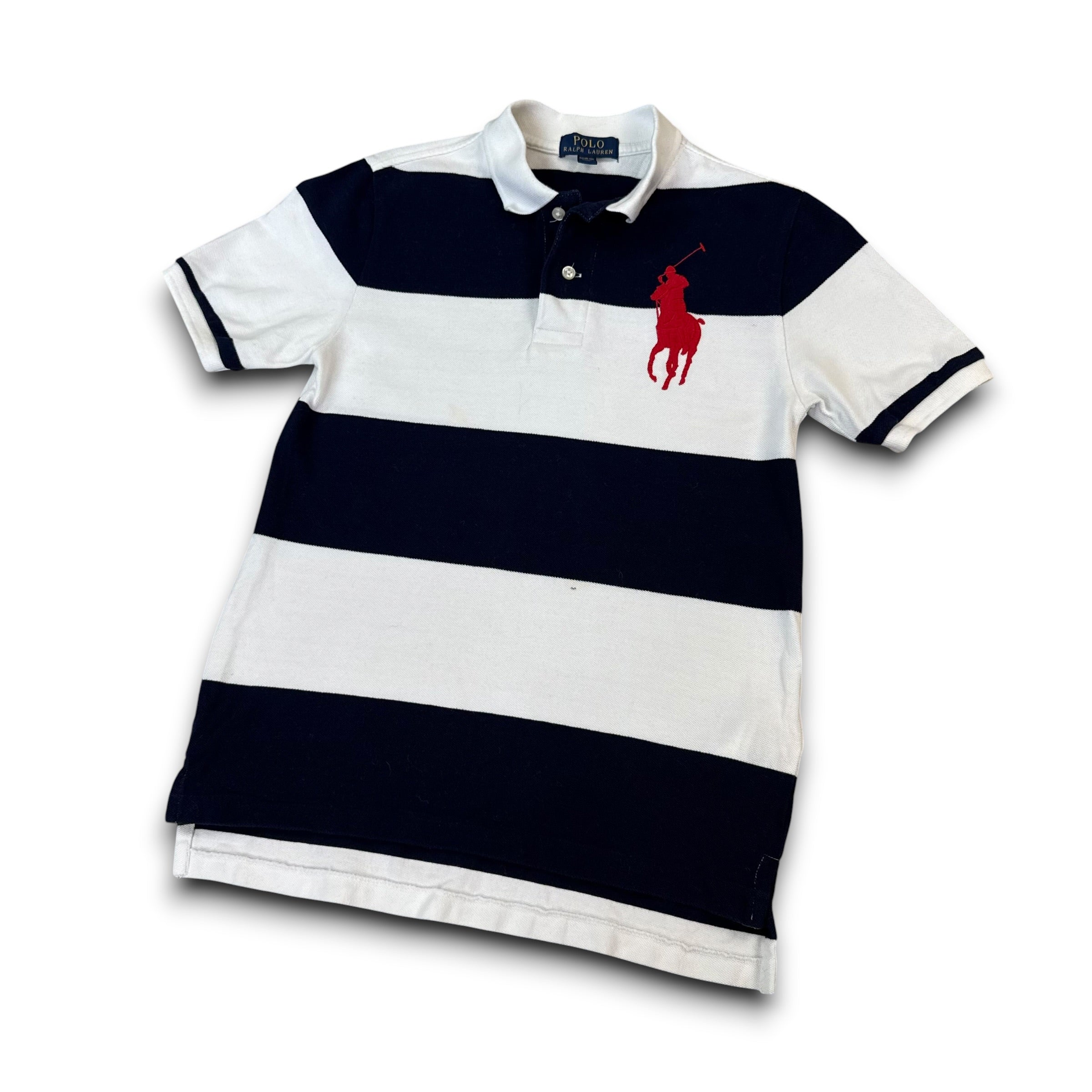 Ralph Lauren 2000's horizontal striped big pony polo shirt (XS)