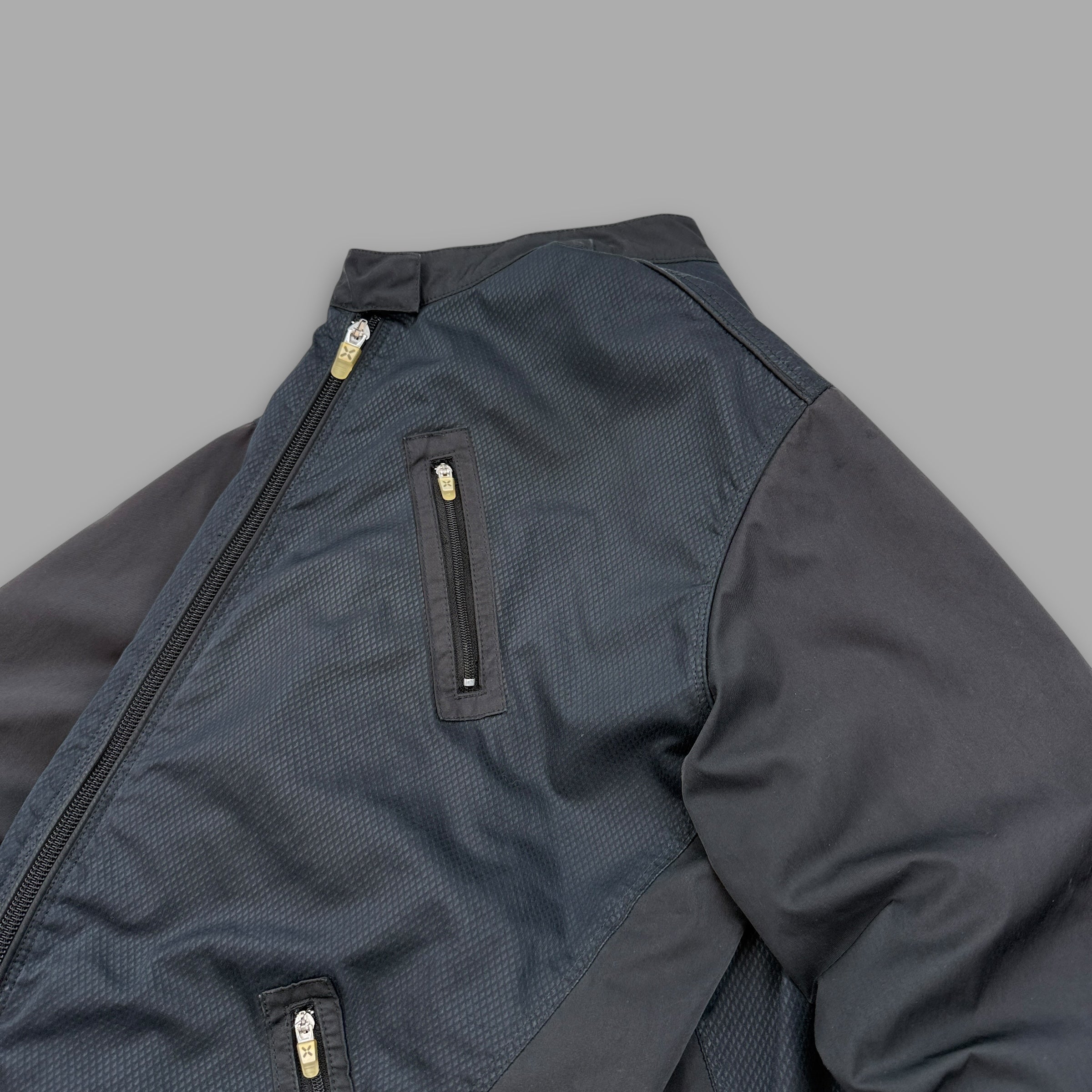 Nike clima-fit 2000's technical panelled softshell multi-pocket track jacket (S)
