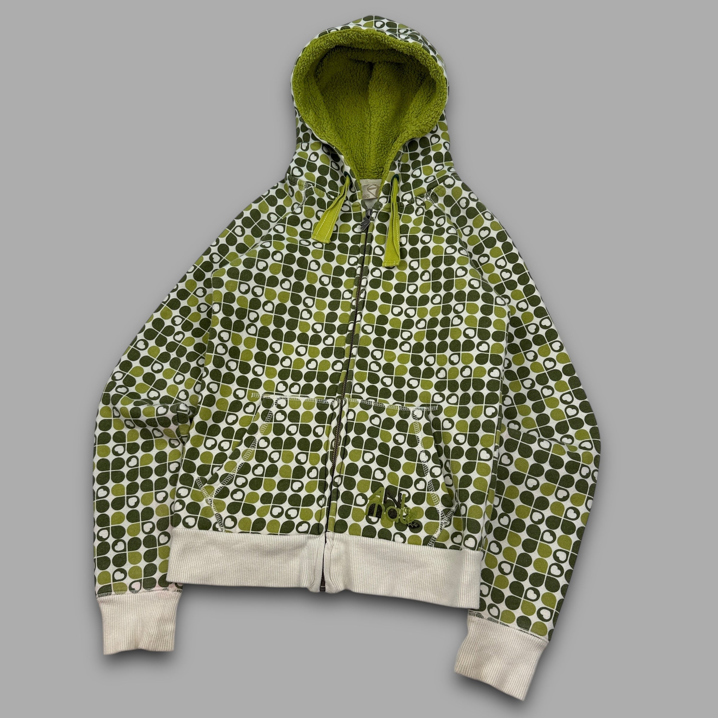 Animal 2000's graphic monogram fleece lined zip up hoodie (S) wms