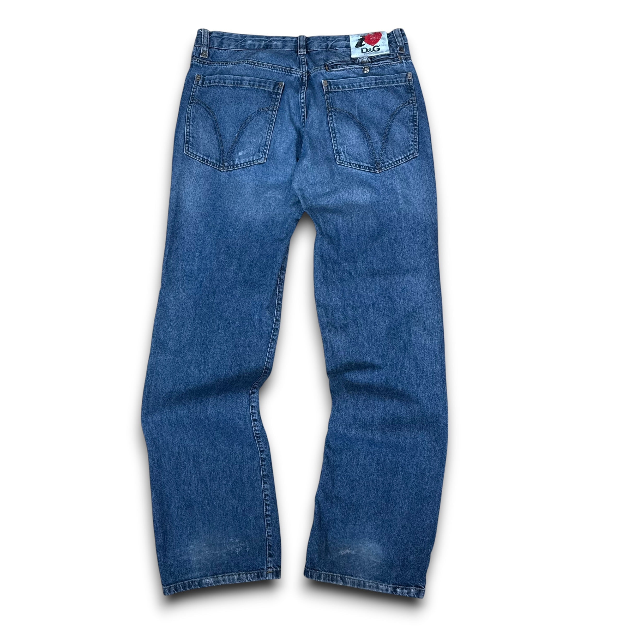 Dolce and gabbana 2000's low rise baggy straight leg denim jeans (M-L)