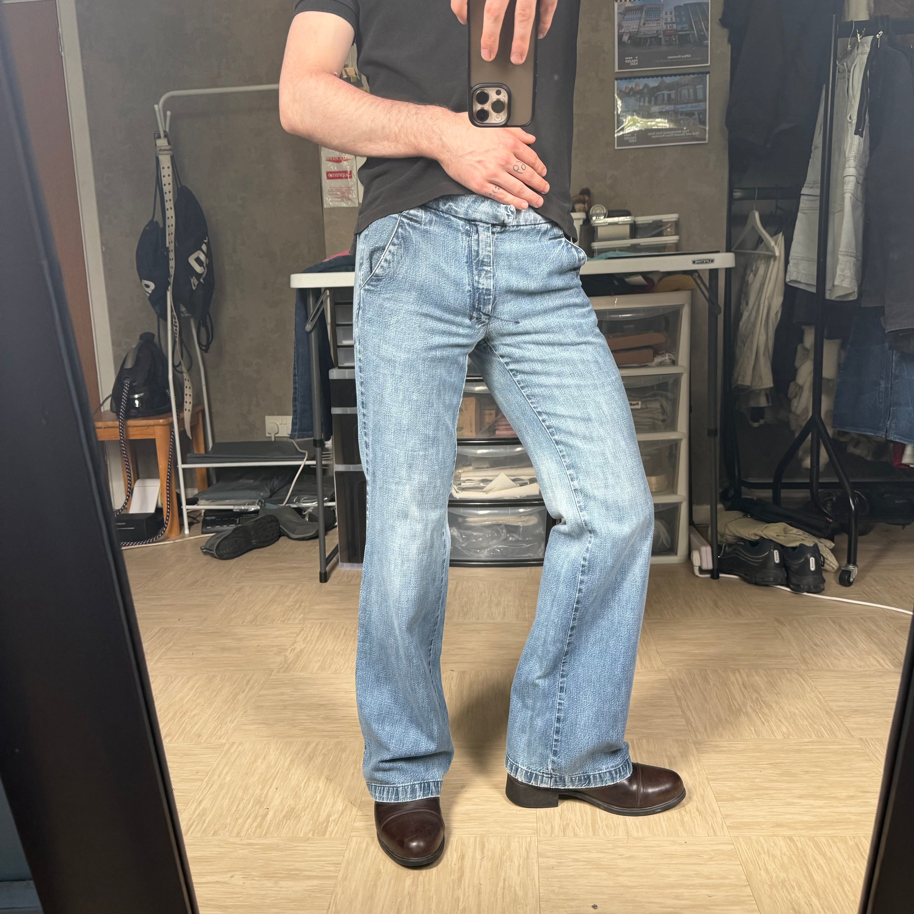 Diesel 2000's faded low waisted denim bootcut jeans (S)