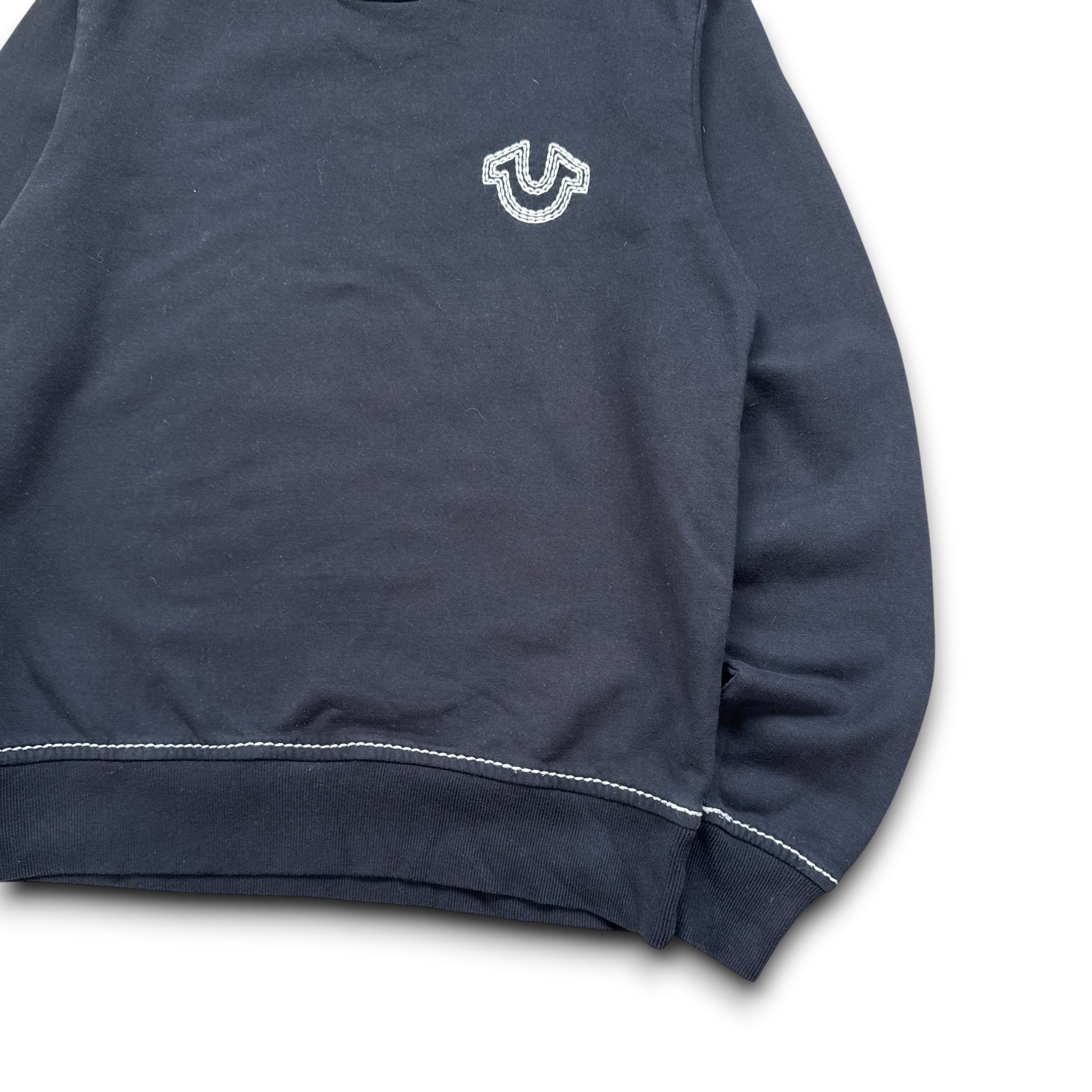 True religion 2000's contrast triple stitch pullover sweatshirt (M)
