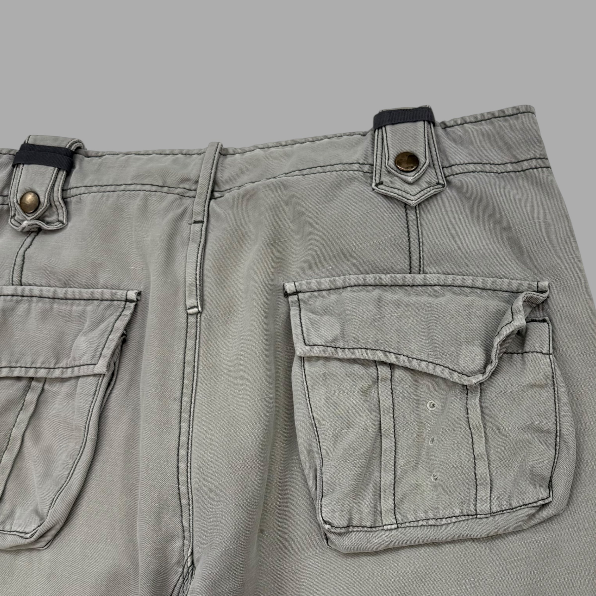 Diesel 2000's baggy wide leg multi-pocket jeans shorts (S)