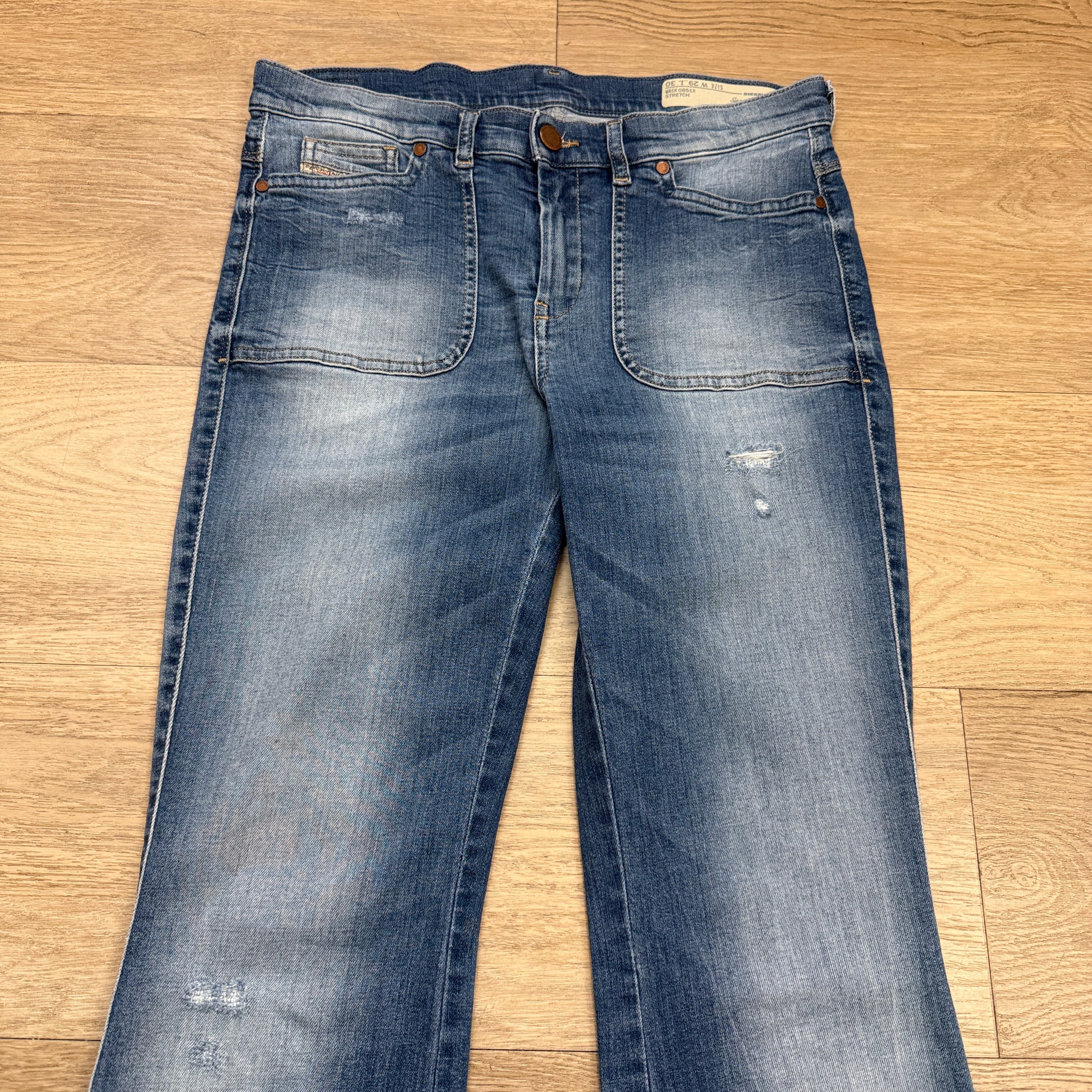 Diesel 2000's slim bootcut stretch washed denim jeans (M) wms