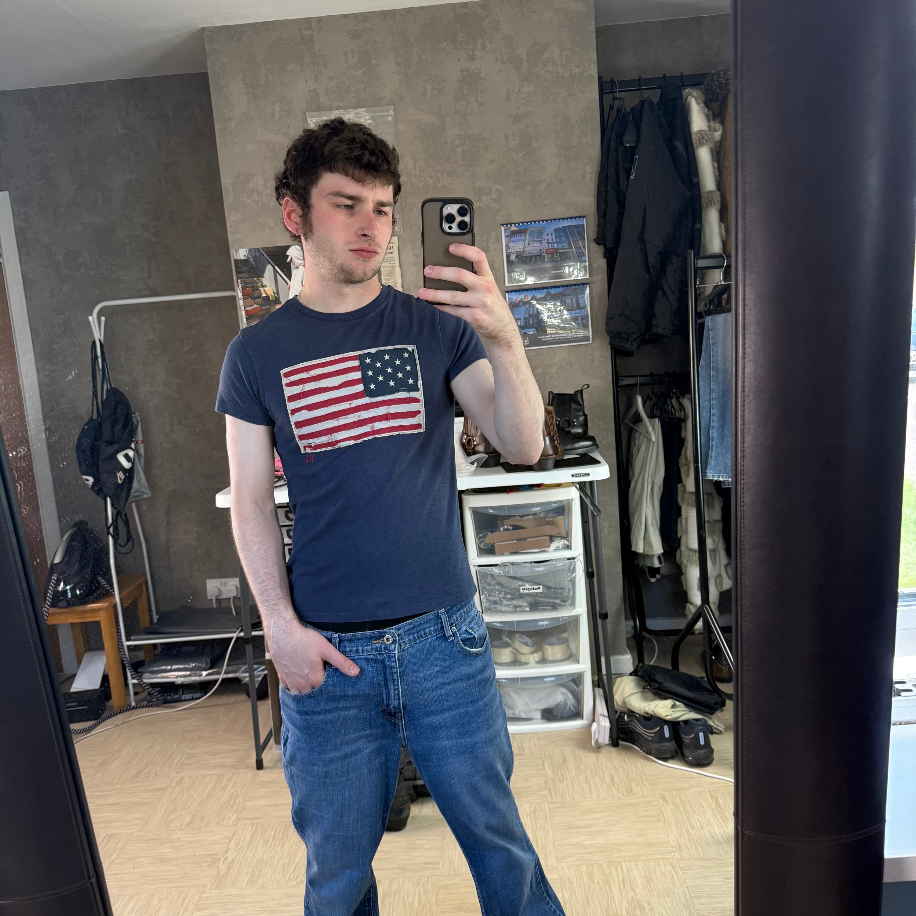 Ralph Lauren 2000's fitted USA flag tee (S)