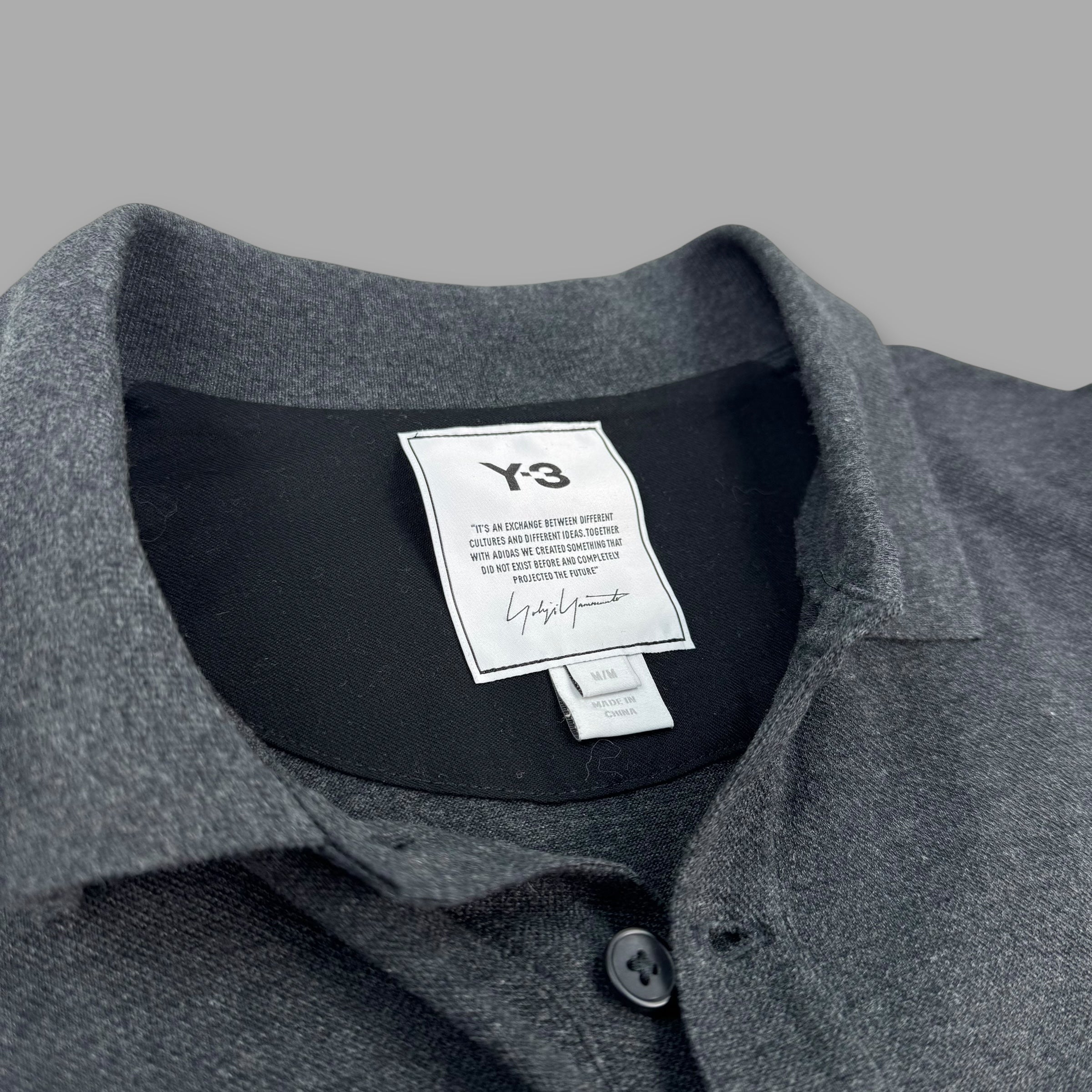 Adidas x Yohji Yamamoto 2000's graphic Y3 polo shirt (M)