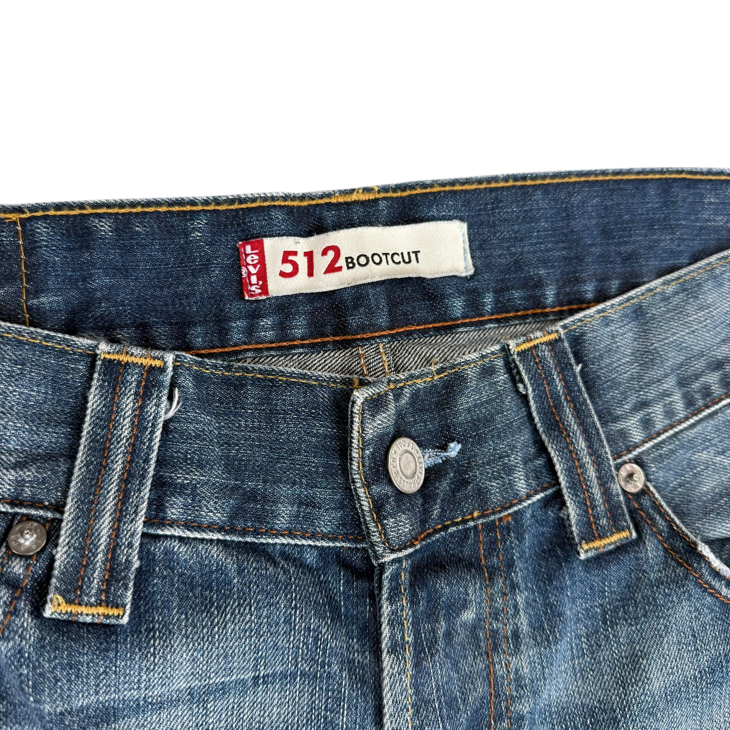 Levi's 512 2000's relaxed fit worn denim bootcut jeans (M-L)