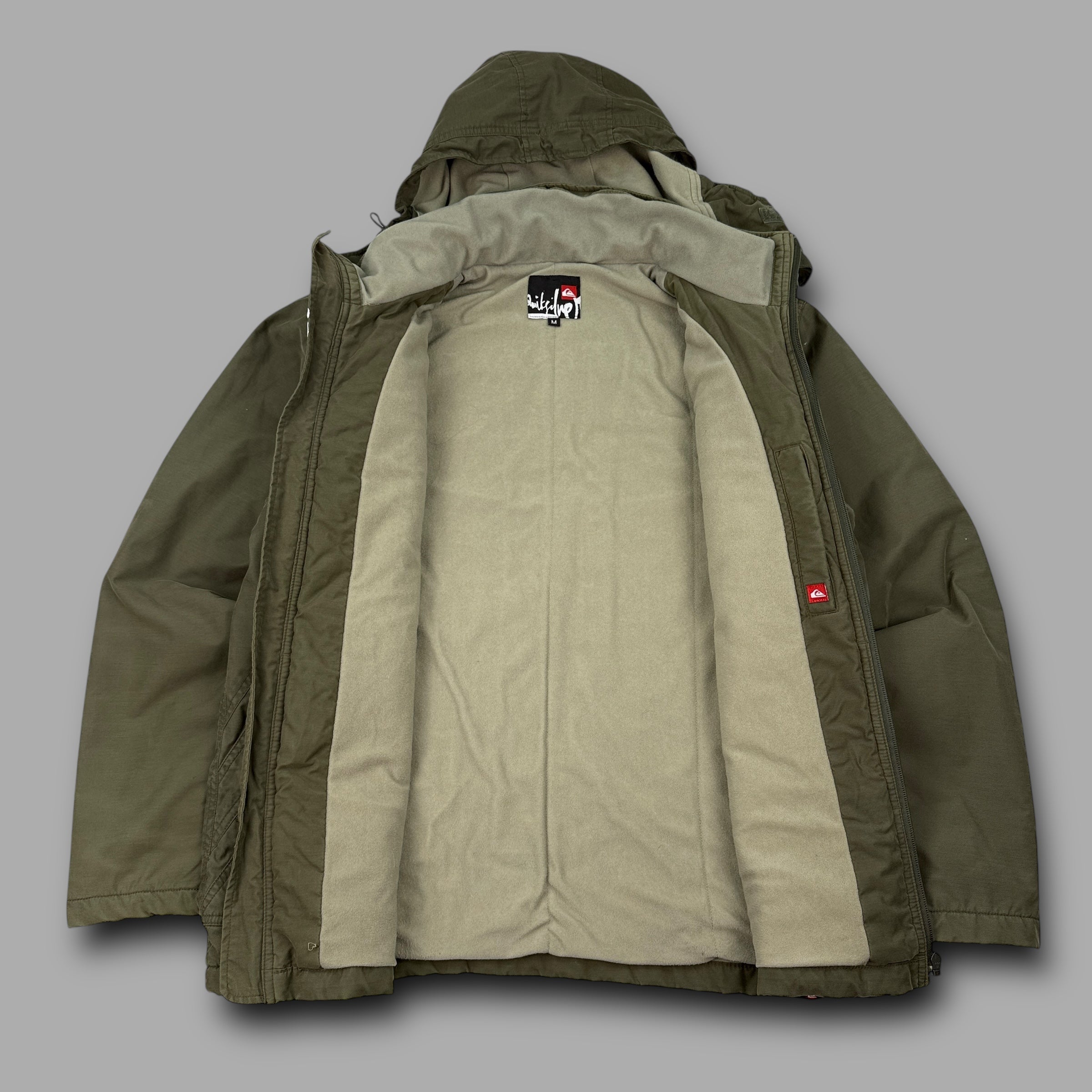 Quiksilver 2000's technical multi-pocket riot mask parka jacket (M)