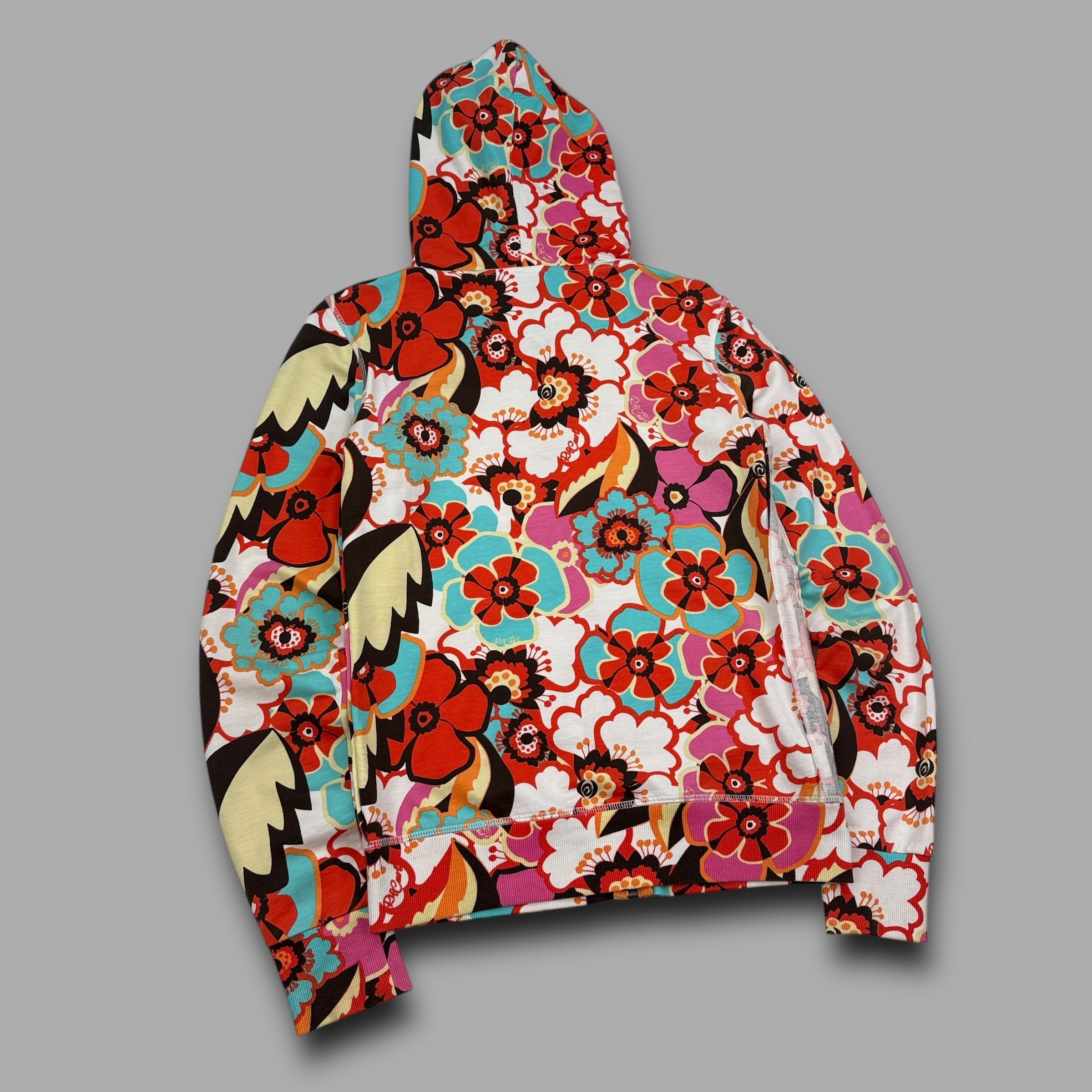 Ripcurl 2000's floral zip up hoodie with embroidery and contrasting hood (M) wms