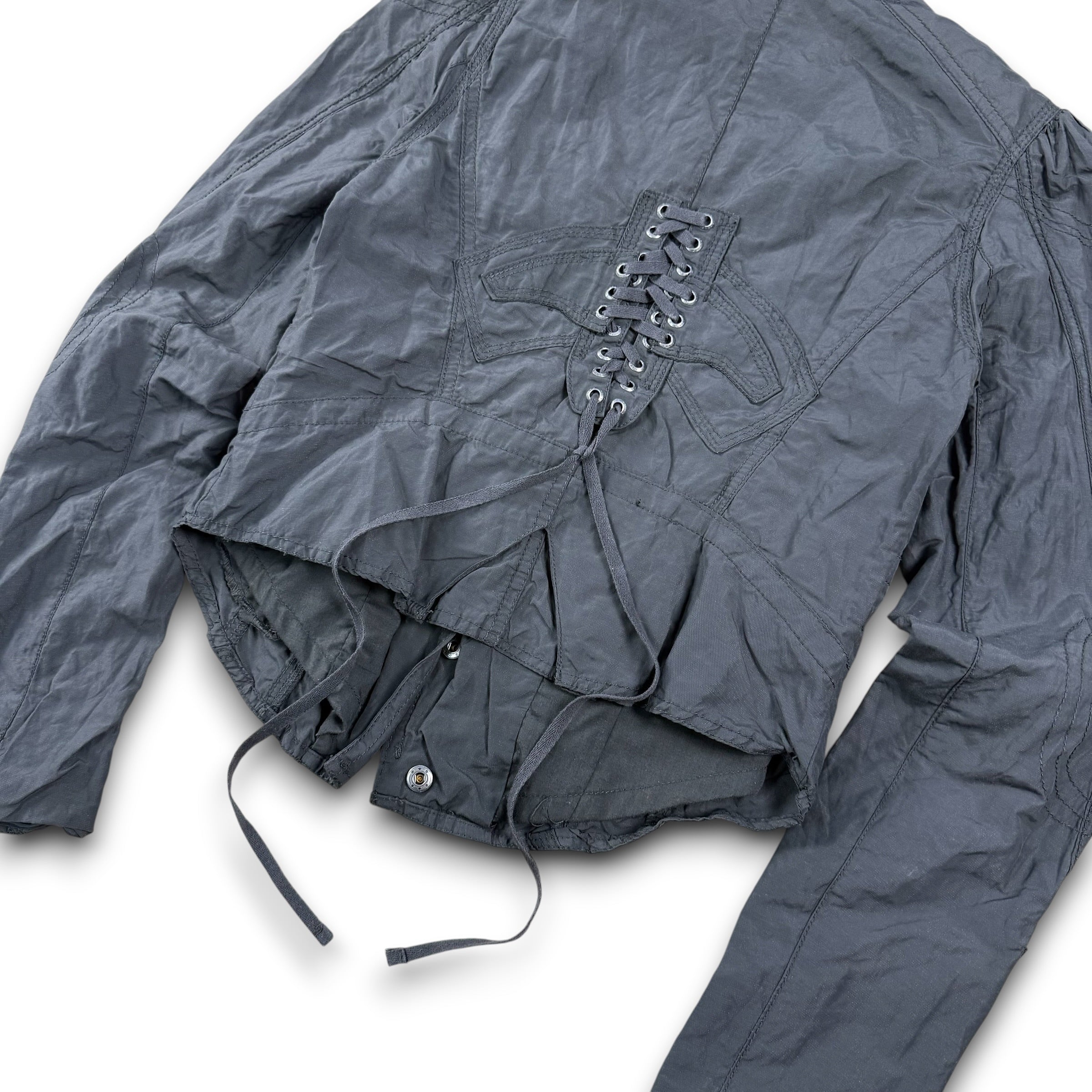 River island 2000's asymmetrical zip fitted nylon jacket (S) wms